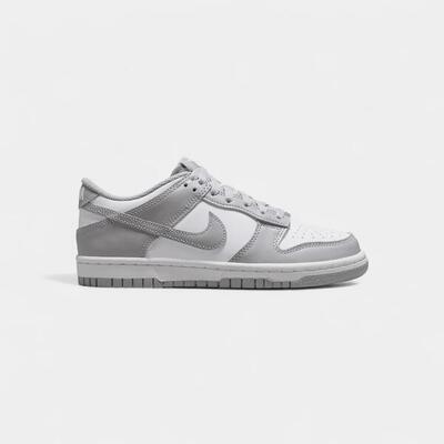 Nike dunk low white light smoke grey (gs)