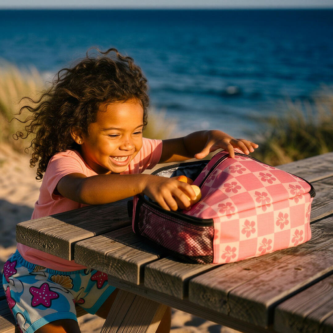 Mädchen Surfen Lunchtasche Isoliert Hibiscus 5/5