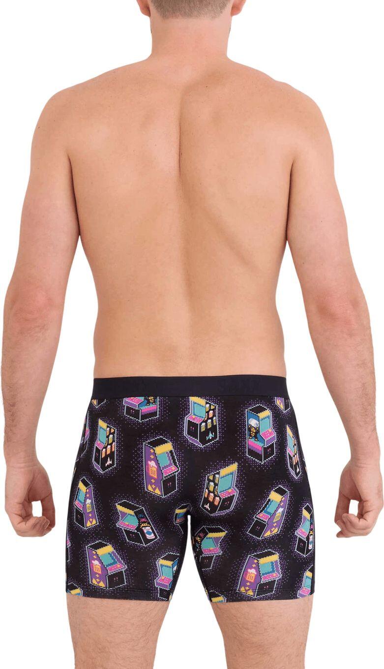 Boxershorts Saxx Vibe Xtra Soft Comfort Brief Fly Schwarz/Mehrfarbig Herren 3/4