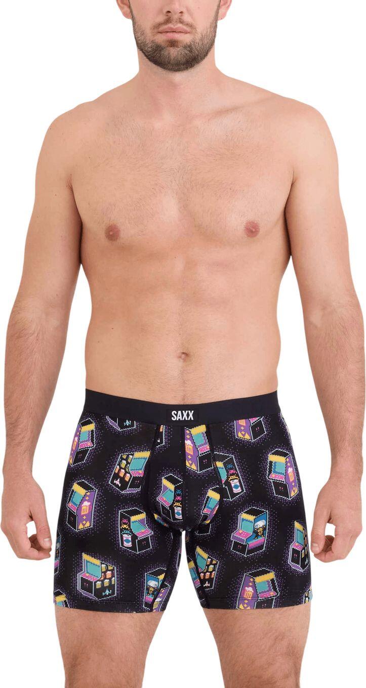 Boxershorts Saxx Vibe Xtra Soft Comfort Brief Fly Schwarz/Mehrfarbig Herren 2/4