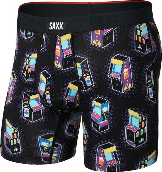 Boxer Saxx Vibe Xtra Soft Comfort Brief Fly Noir/Multicolore Homme