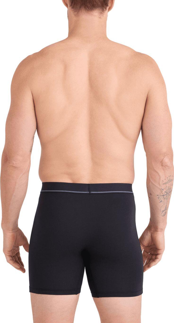 Cueca boxer Saxx Essential Cotton Brief Preto Homem 3/4