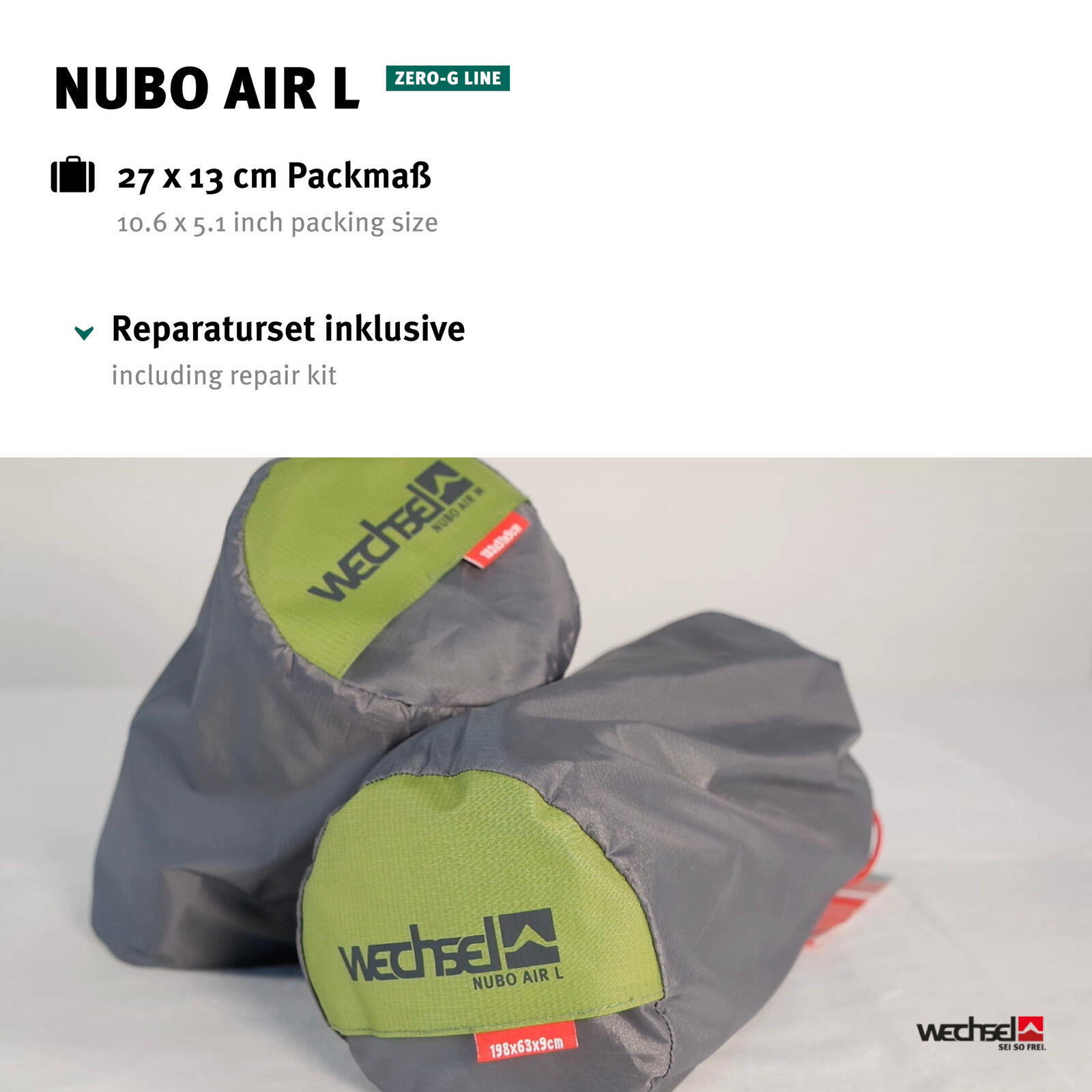 Materassino da trekking Nubo Air L Letto ad aria in cotone ultra leggero 0.9kg 7/7