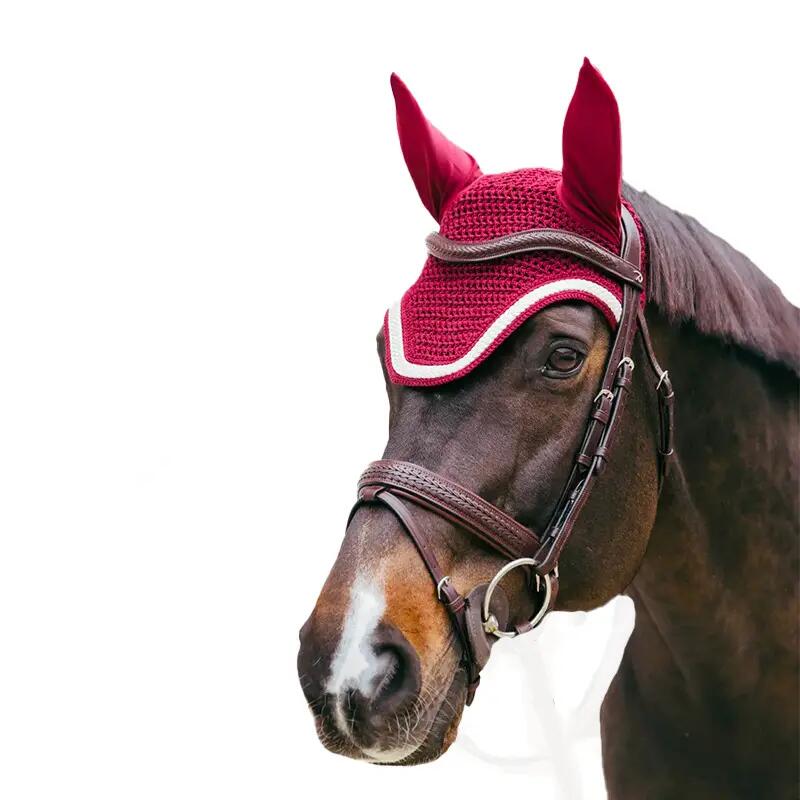 Bonnet anti-mouche Wellington avec cordon tressé soundless bordeaux Full 3/4