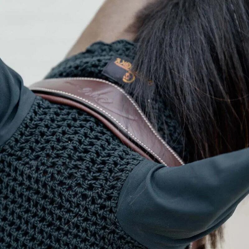 Briglia anatomica da equitazione combinata all'inglese con archetto intrecciato 5/6