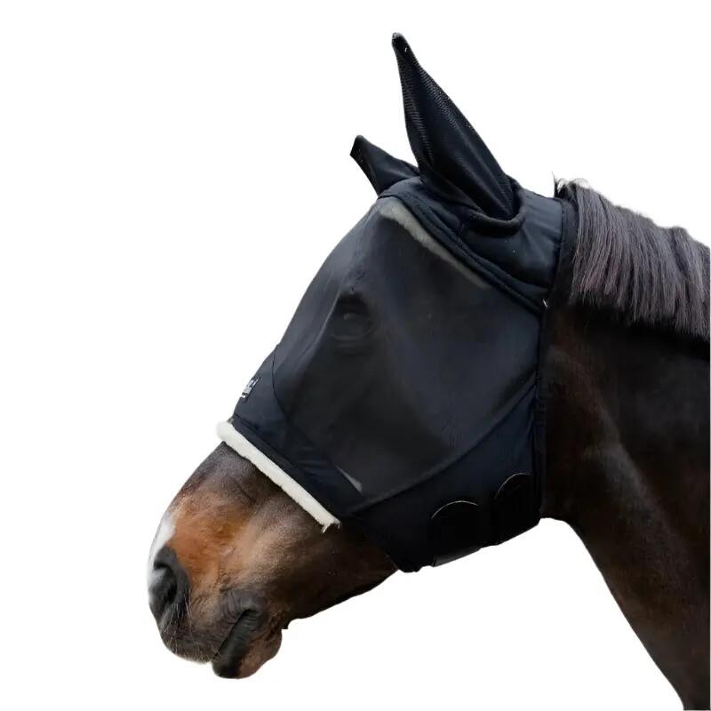 Fly mask skin friendly with ears black cob 2/5