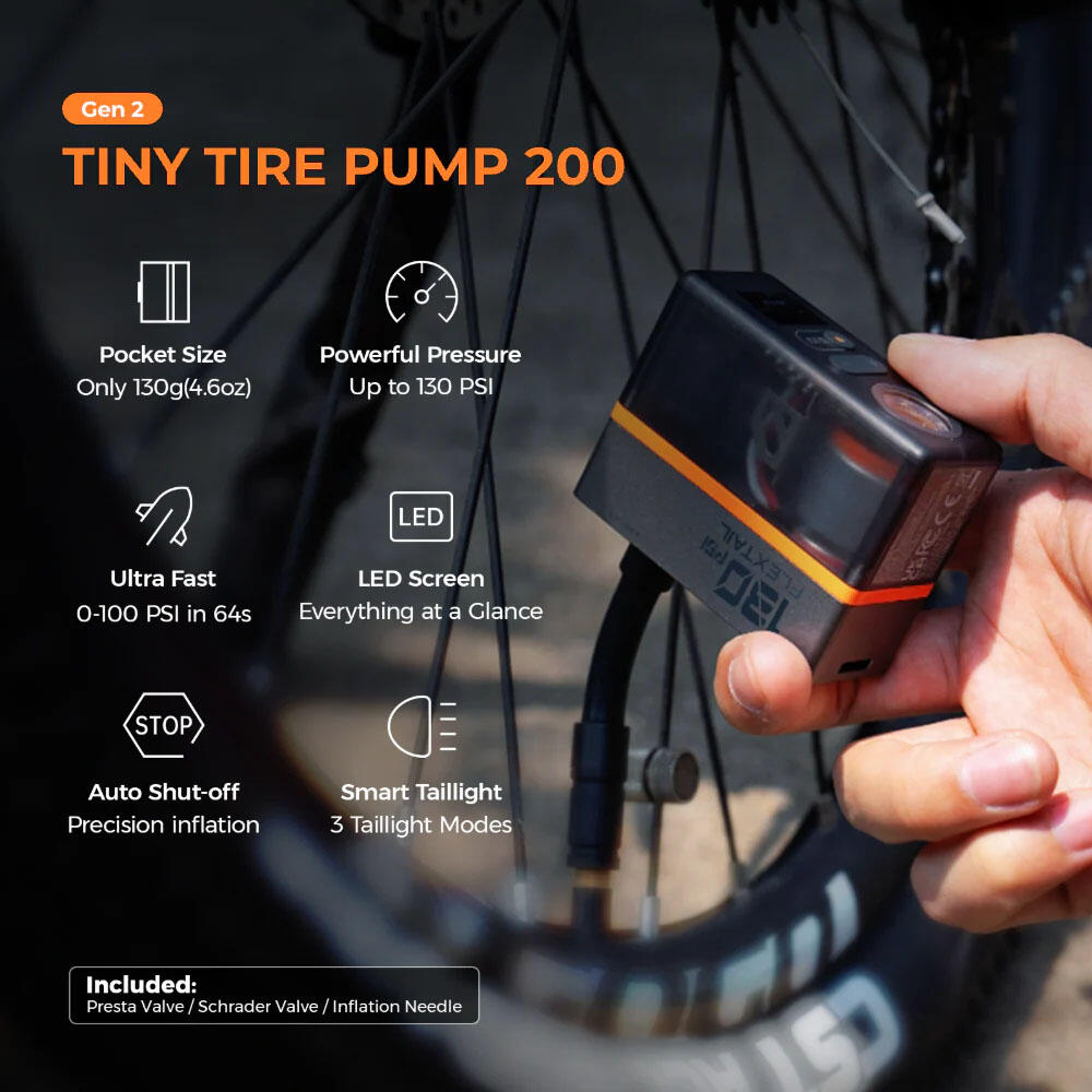 Cyklistická vzduchová pumpa TINY Tire Pump 200 3/7