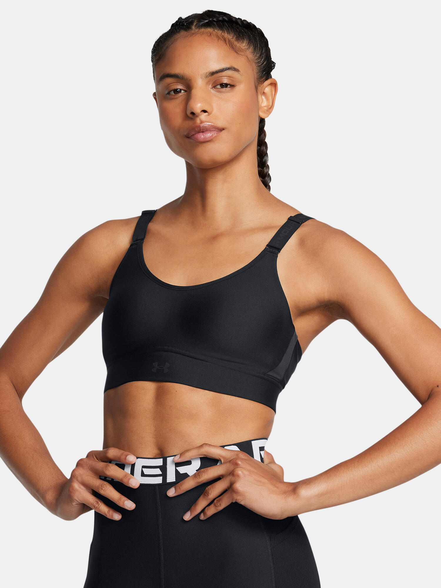 Under Armour Infinity Mid sportbeha zwart 1/5