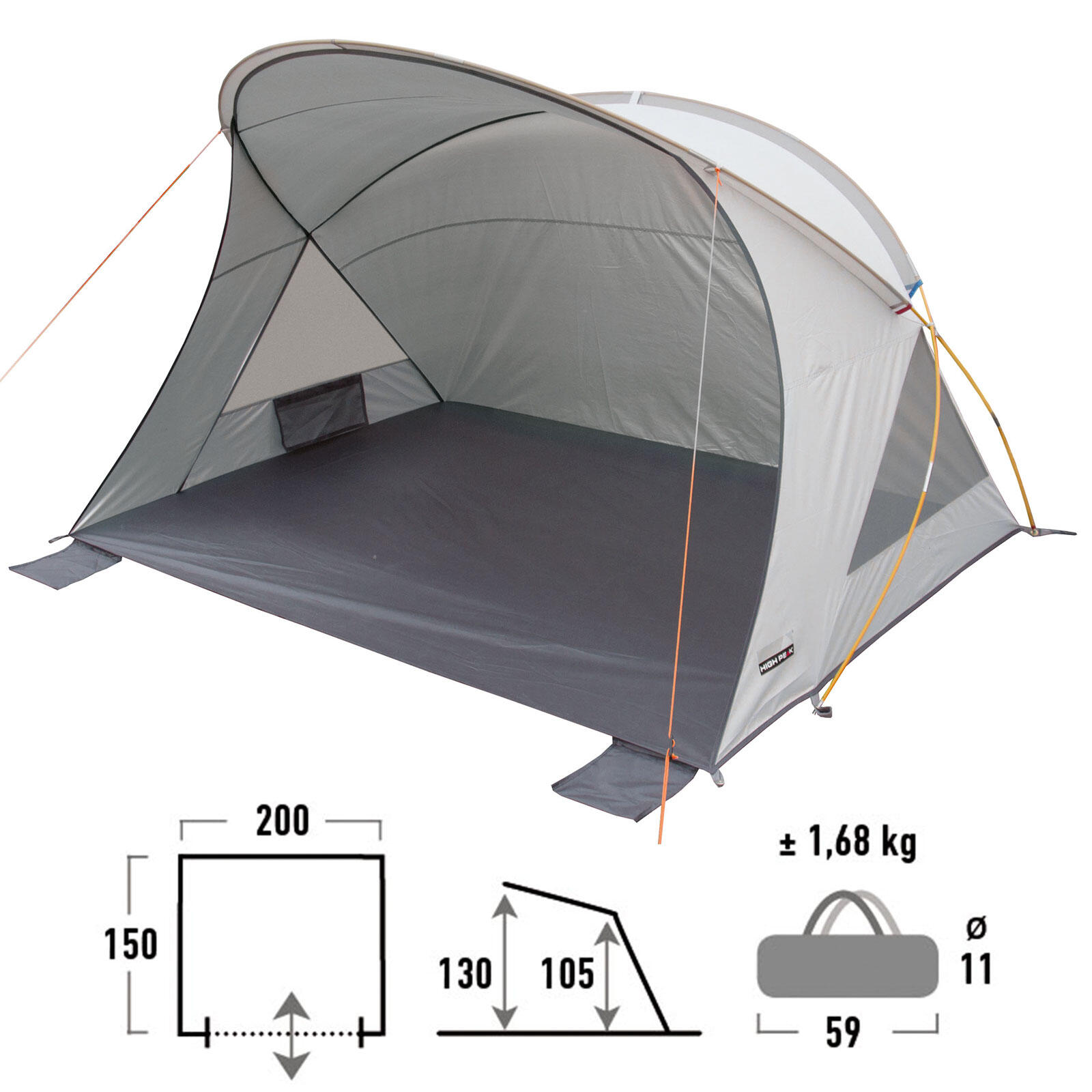 Tente de plage Cadiz 80 Protection solaire Grande contre le vent UV80 2/5