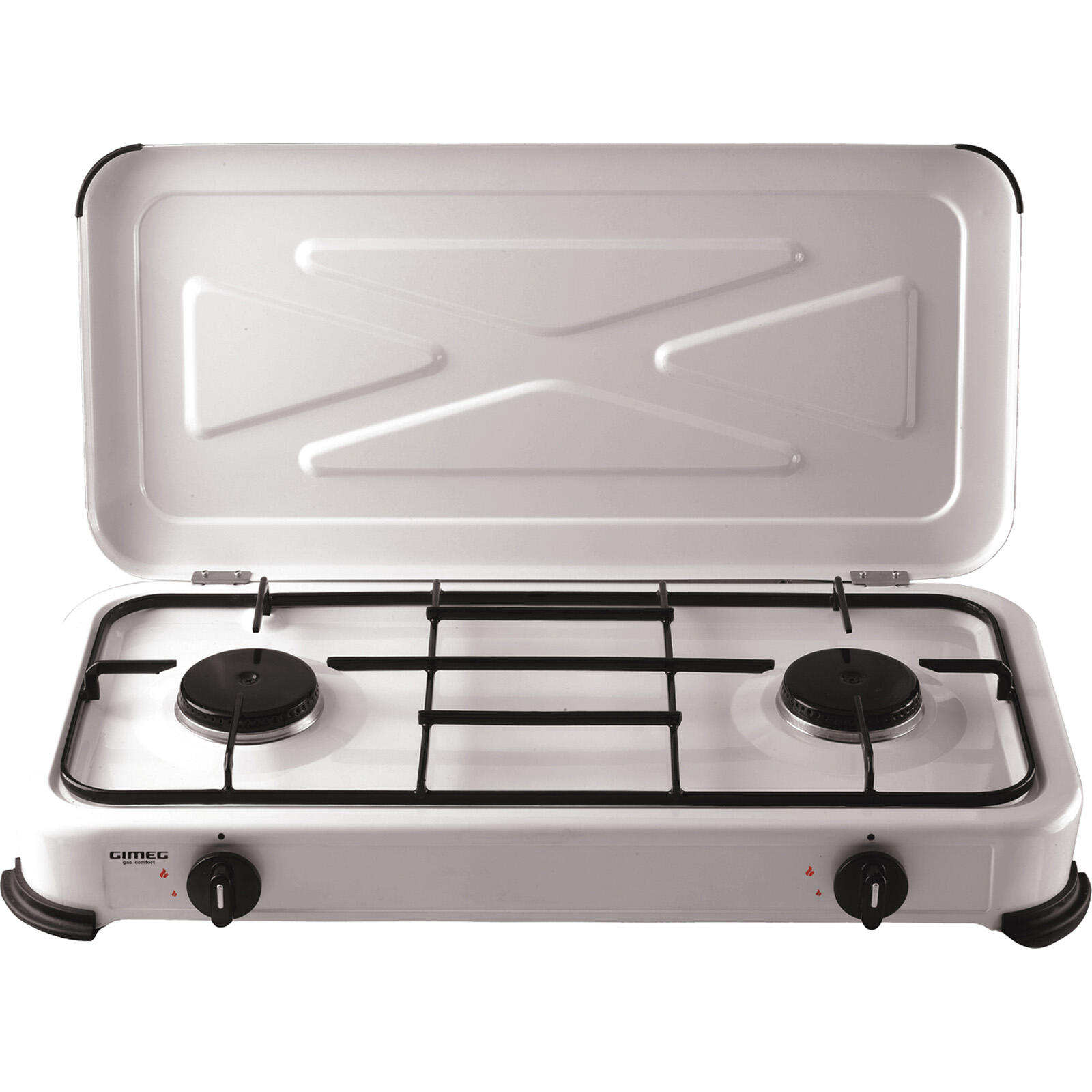 Réchaud à gaz Camping Cuisinière 2 feux Plaque de cuisson Outdoor Grill 2x2200W 1/2