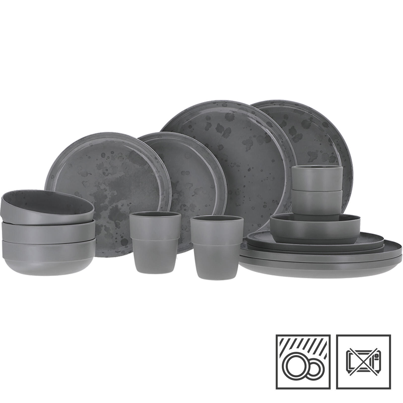 Set di stoviglie in melamina Palma da viaggio ceramica 16 pezzi 2/5