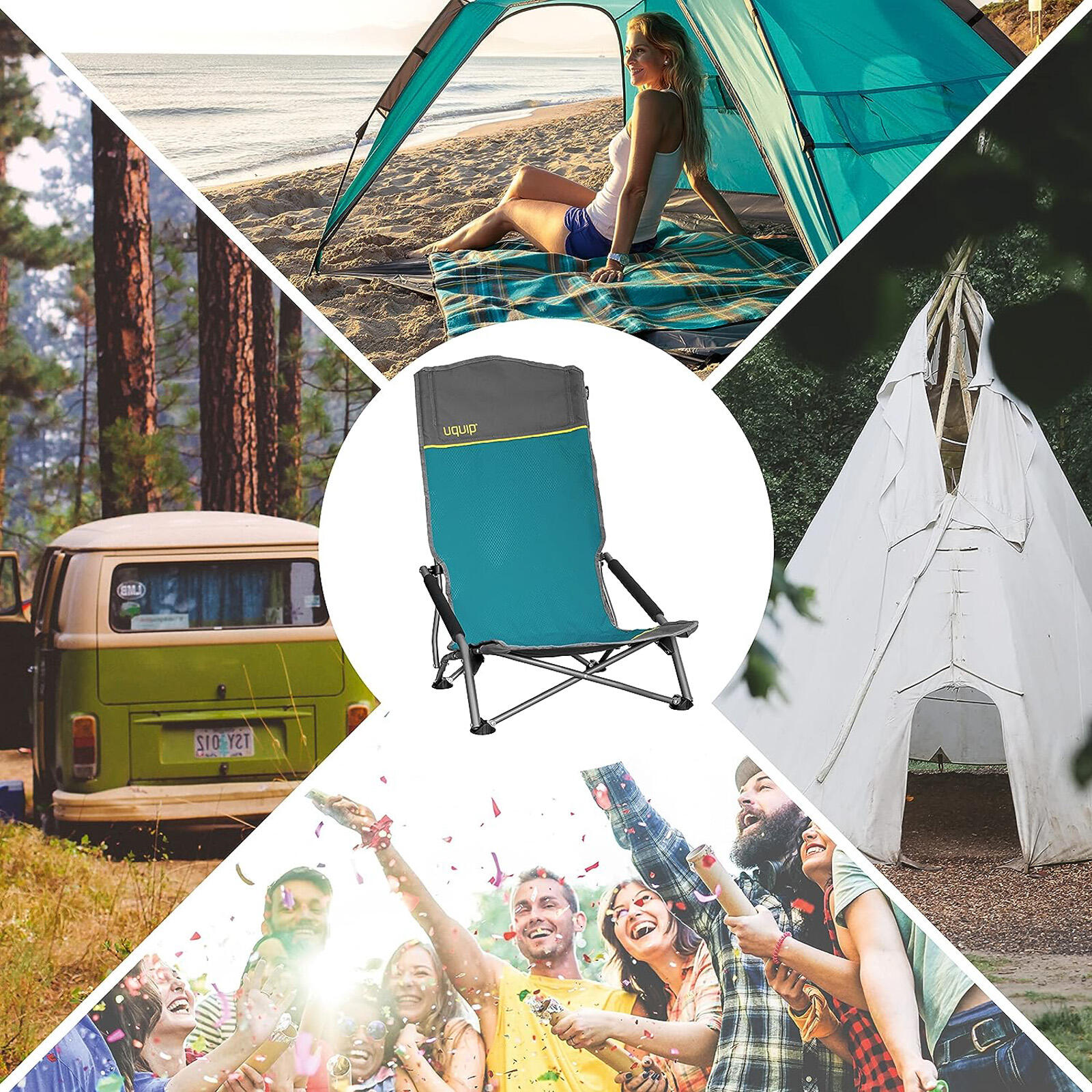 Chaise de plage Sandy XL camping pliante en acier 120kg 6/7