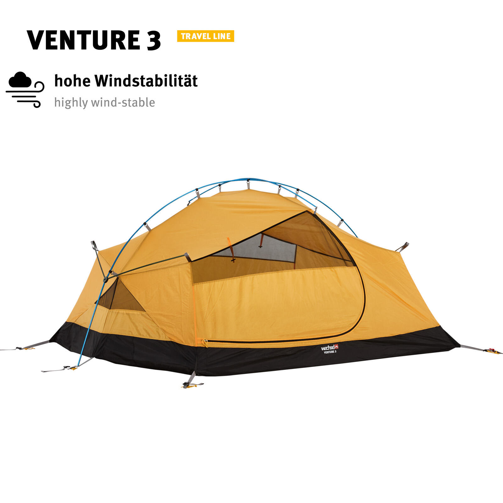 Trekkingzelt Venture 3 Personen Camping Fahrrad Kuppel Zelt Biwak 3,14kg 7/7
