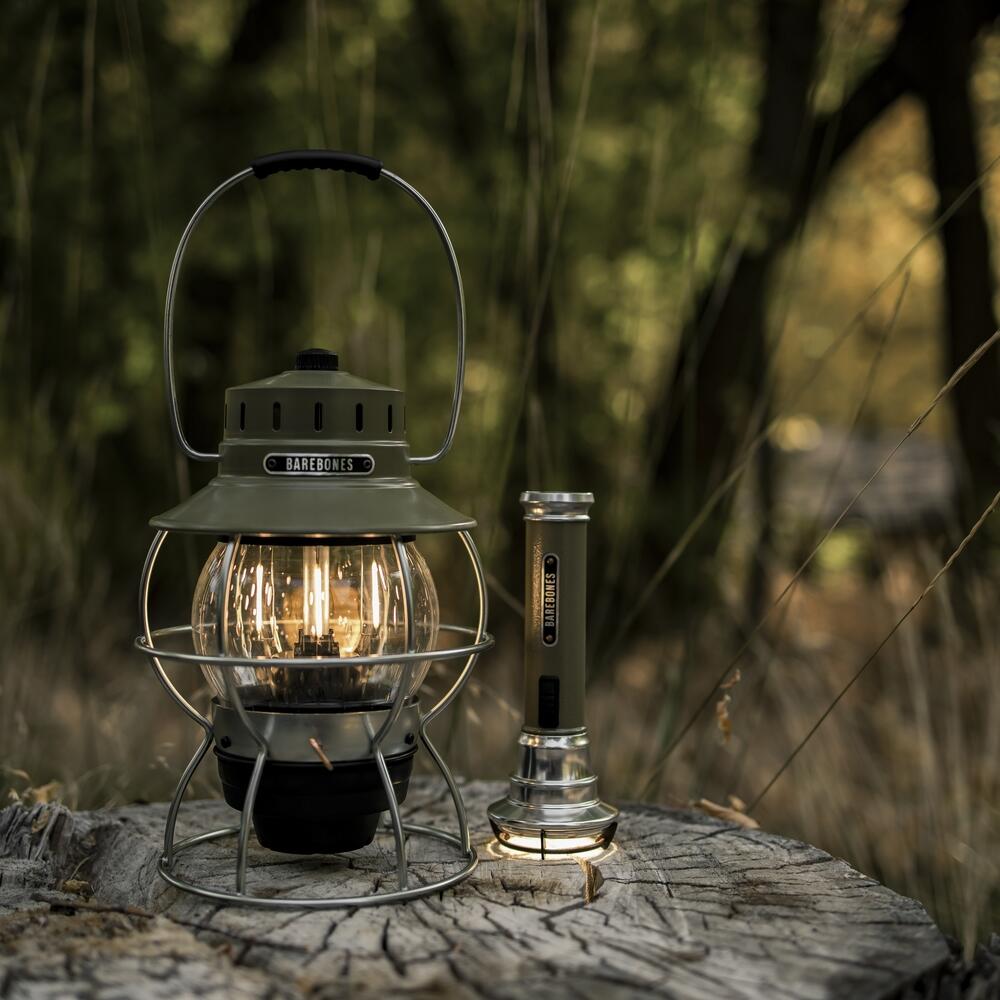 Camping Laterne Railroad Retro Lampe Dimmbar Metall Glas USB Akku LED 7/7