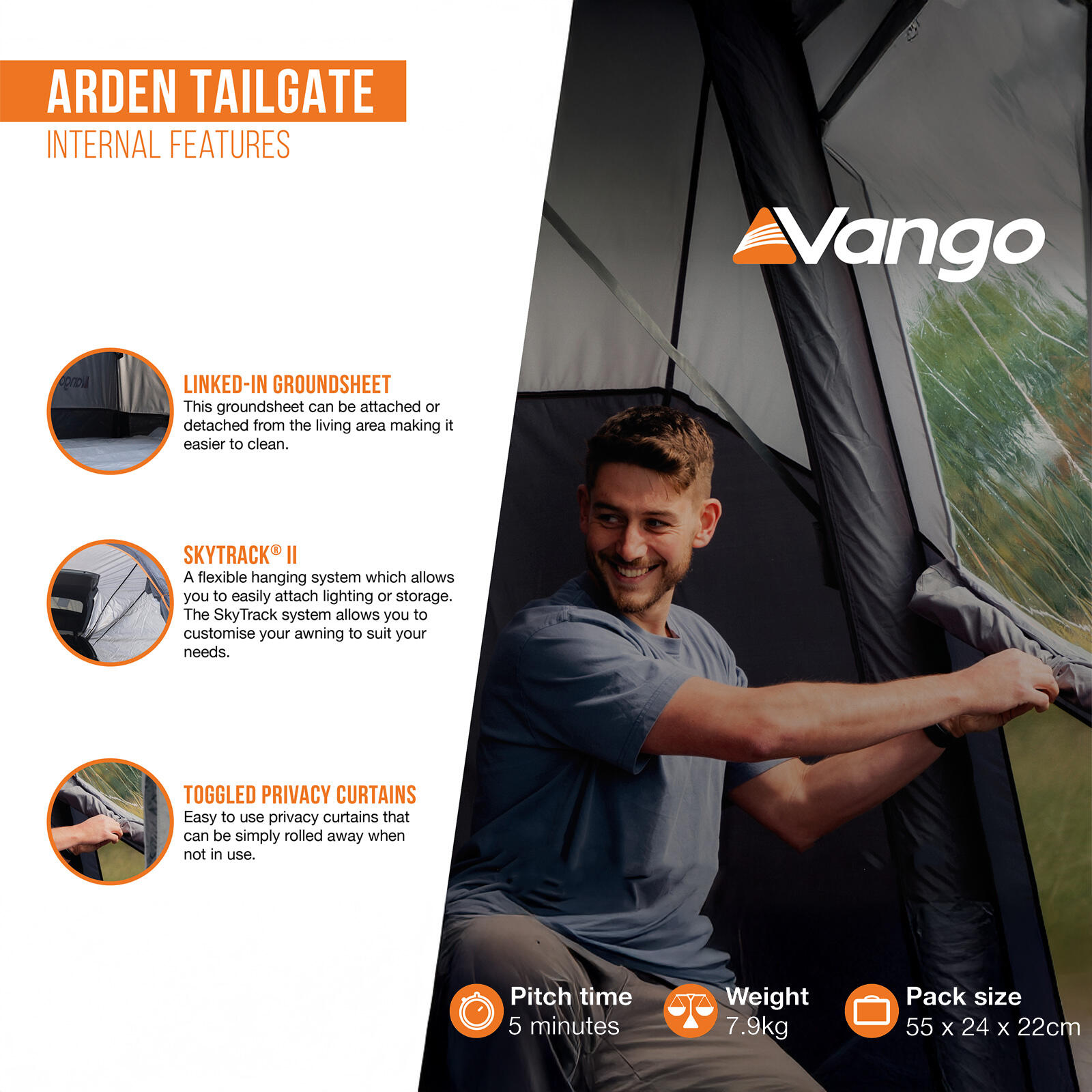 Przedsionek dla kamperów i SUV-ów Vango Arden Tailgate 3/7