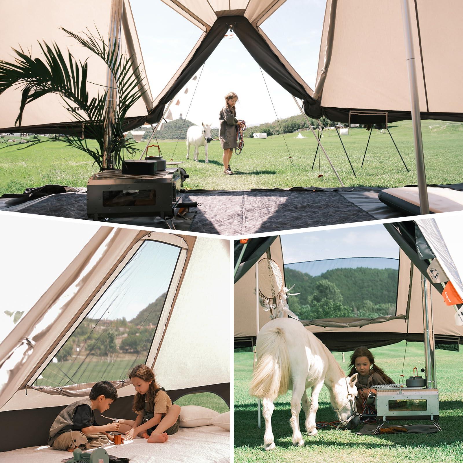Tente de camping en coton Khan Villa Pavillon familiale 5/7