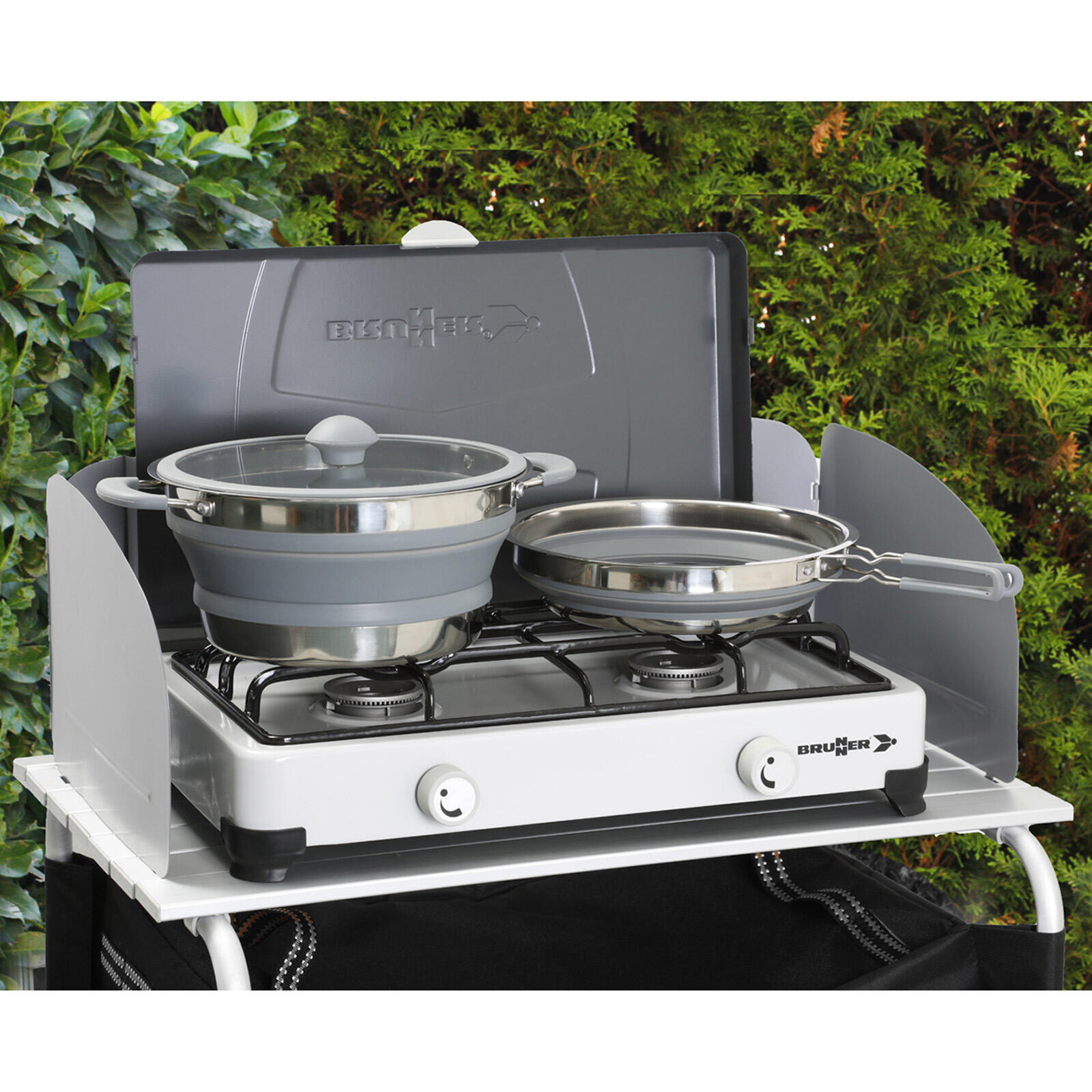 Set de Cocina Volcano Camping Olla Vajilla Apilable Silicona 7/7