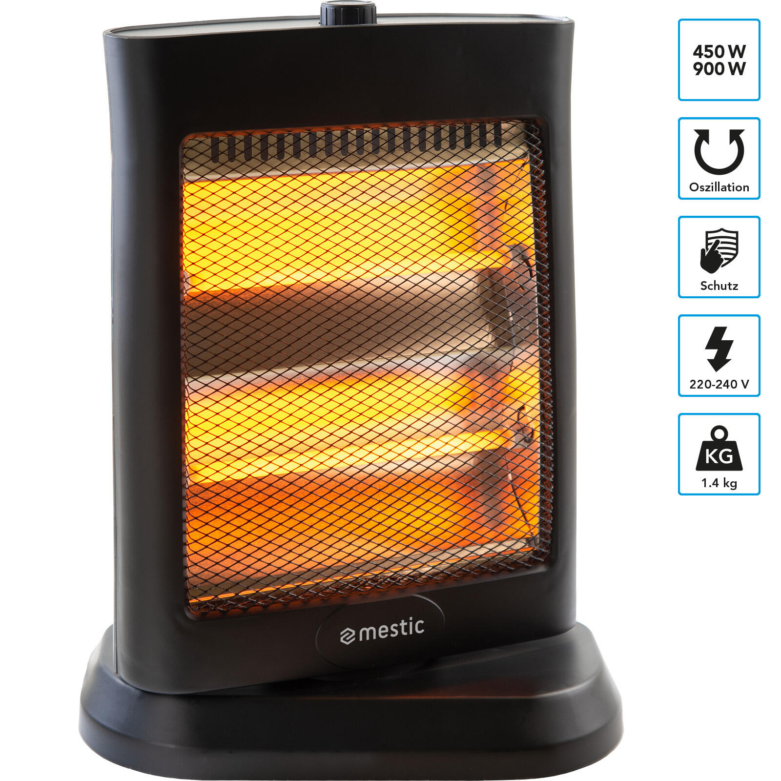 Quarz Heizstrahler MQK-250 Camping Halogen Elektro Stand Heizung 900 W 2/7