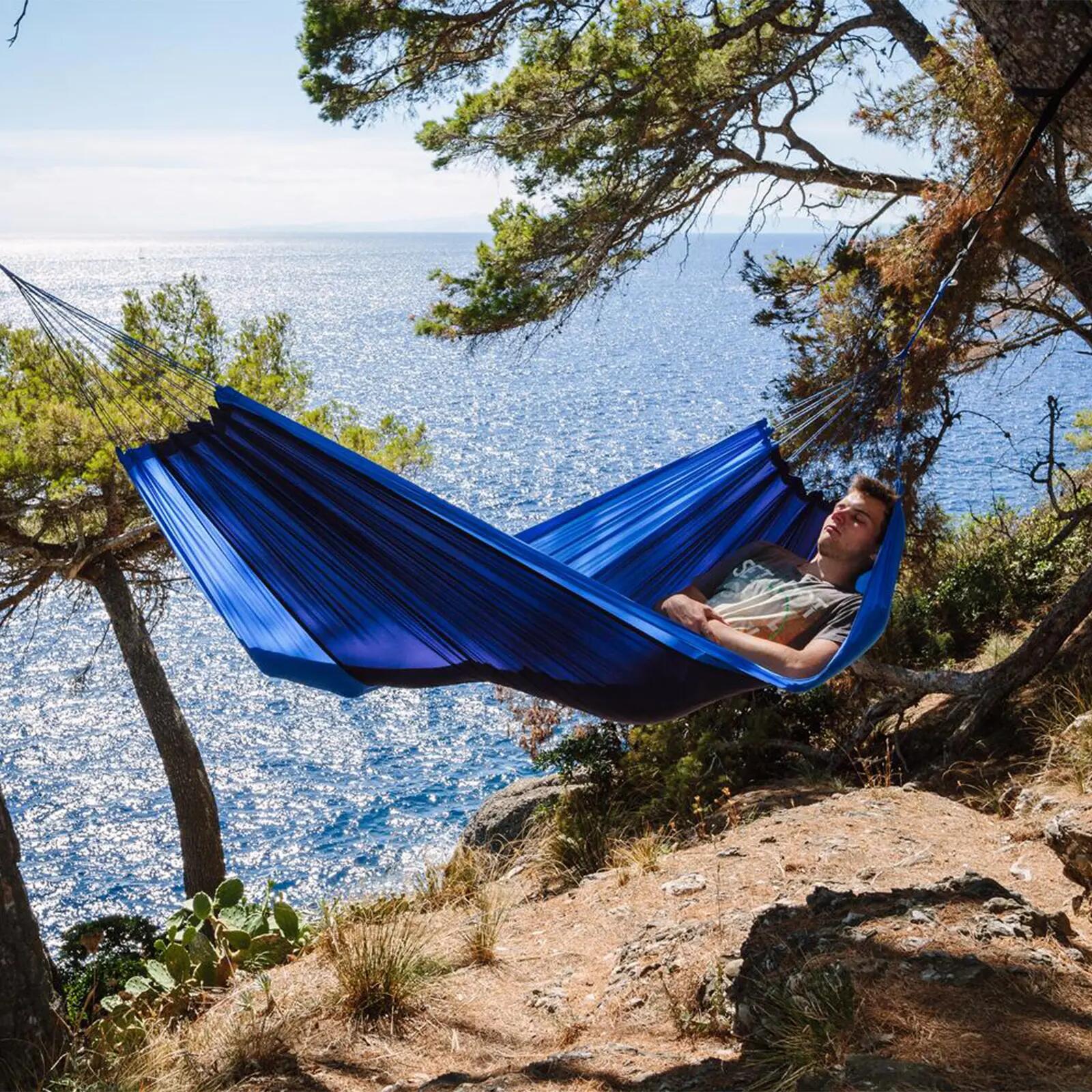 Silk Traveller Mini hamac de voyage Camping Résistant aux intempéries 350g Léger 6/7