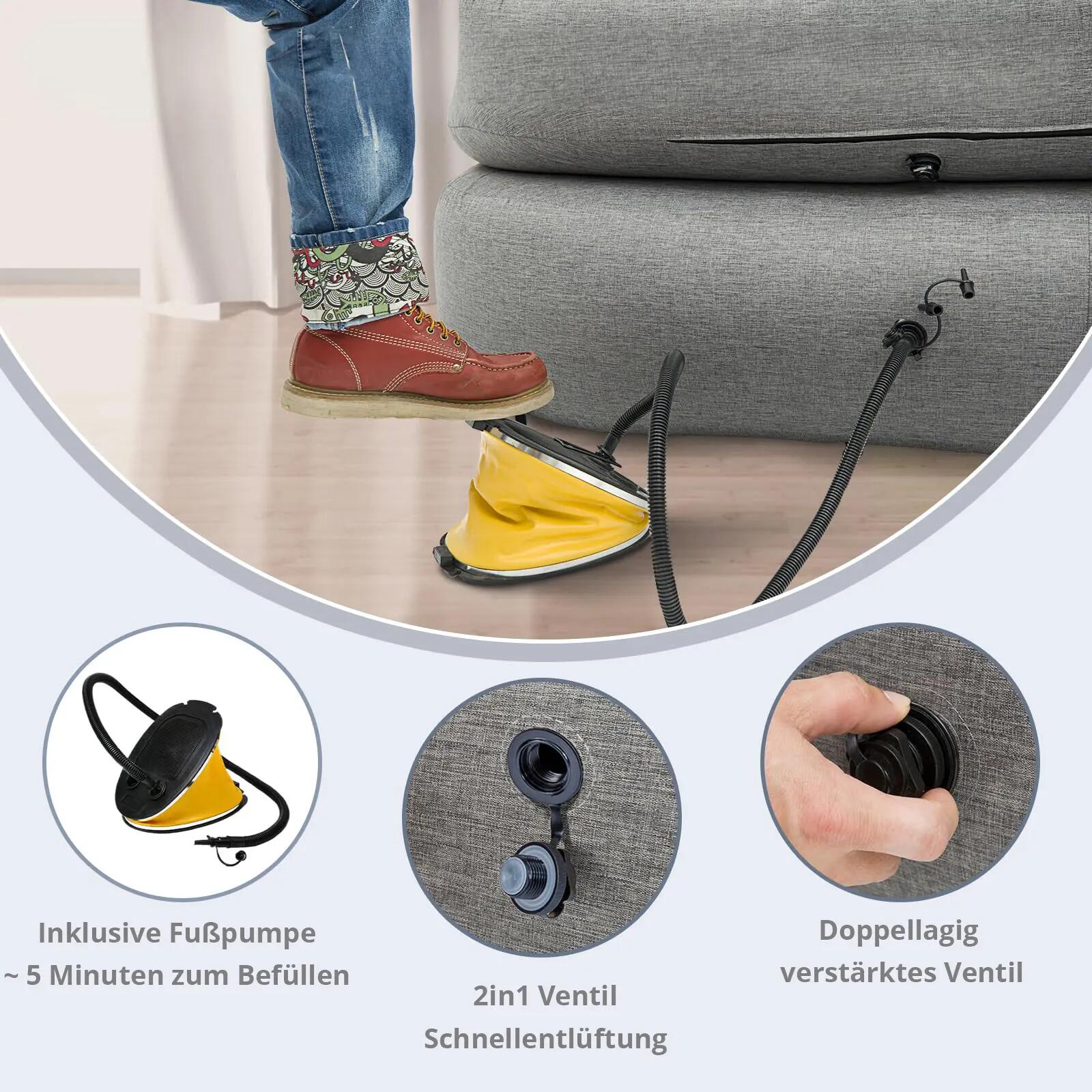 Camping Couch Air Sofa Granit Lounge Outdoor Luft Sitz Möbel Aufblasbar 6/7