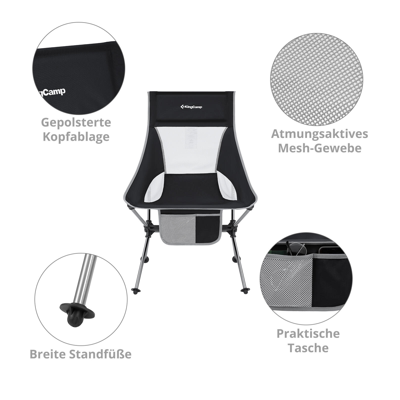 Chaise de camping Logan Chaise pliante Chaise de plage pliable Alu léger 150 kg 7/7