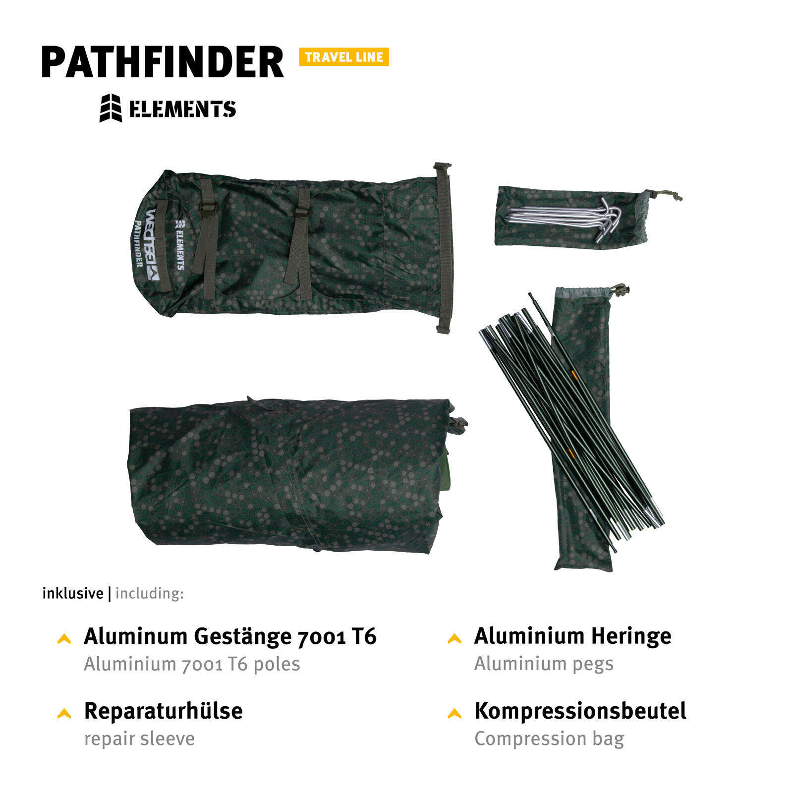Trekkingzelt Pathfinder Elements 1 Personen Geodät Biwak Zelt Alu 2,5 kg 7/7
