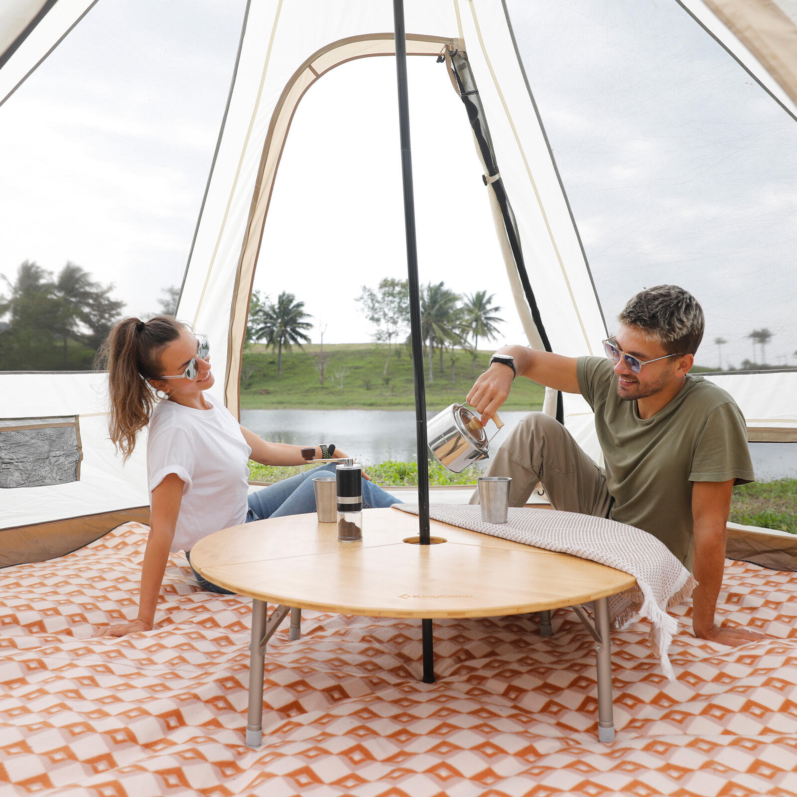 Tenda Tipi Gengis 320 da Campeggio 2 persone Piramide Tepee Leggera 7/7