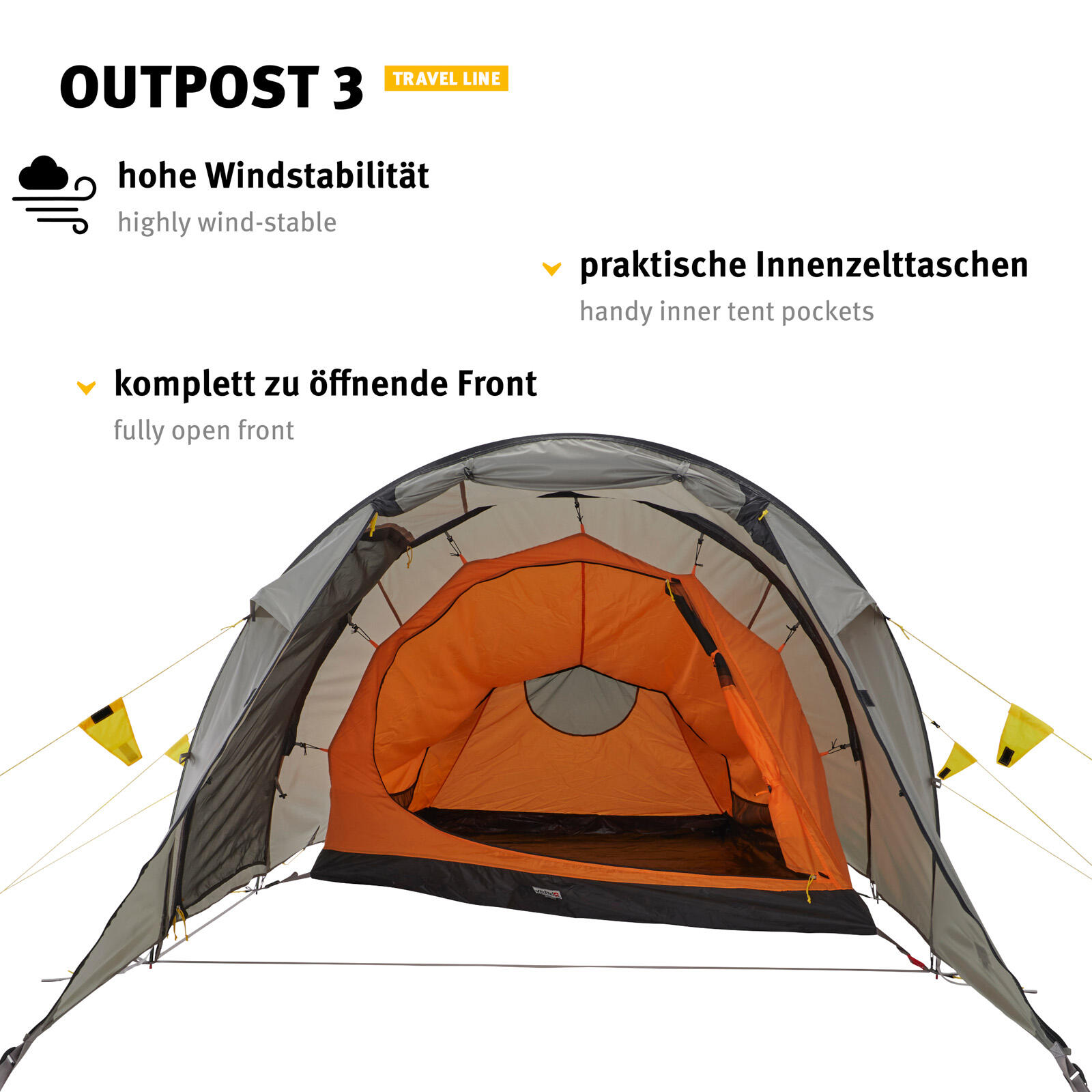 Tunnelzelt Outpost 3 Personen Camping Bike Fahrrad Familien Zelt 4,1 kg 7/7