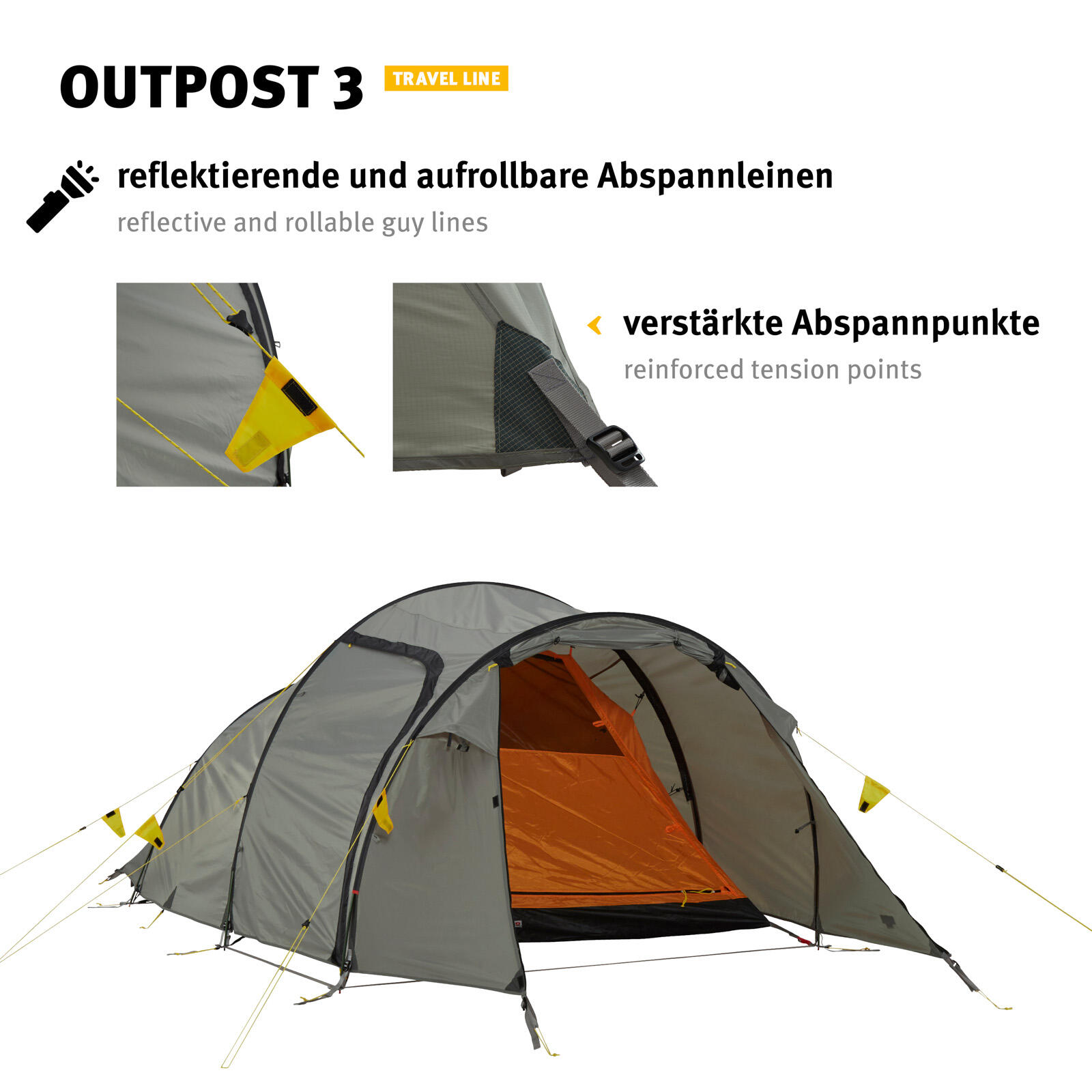 Tunnelzelt Outpost 3 Personen Camping Bike Fahrrad Familien Zelt 4,1 kg 6/7