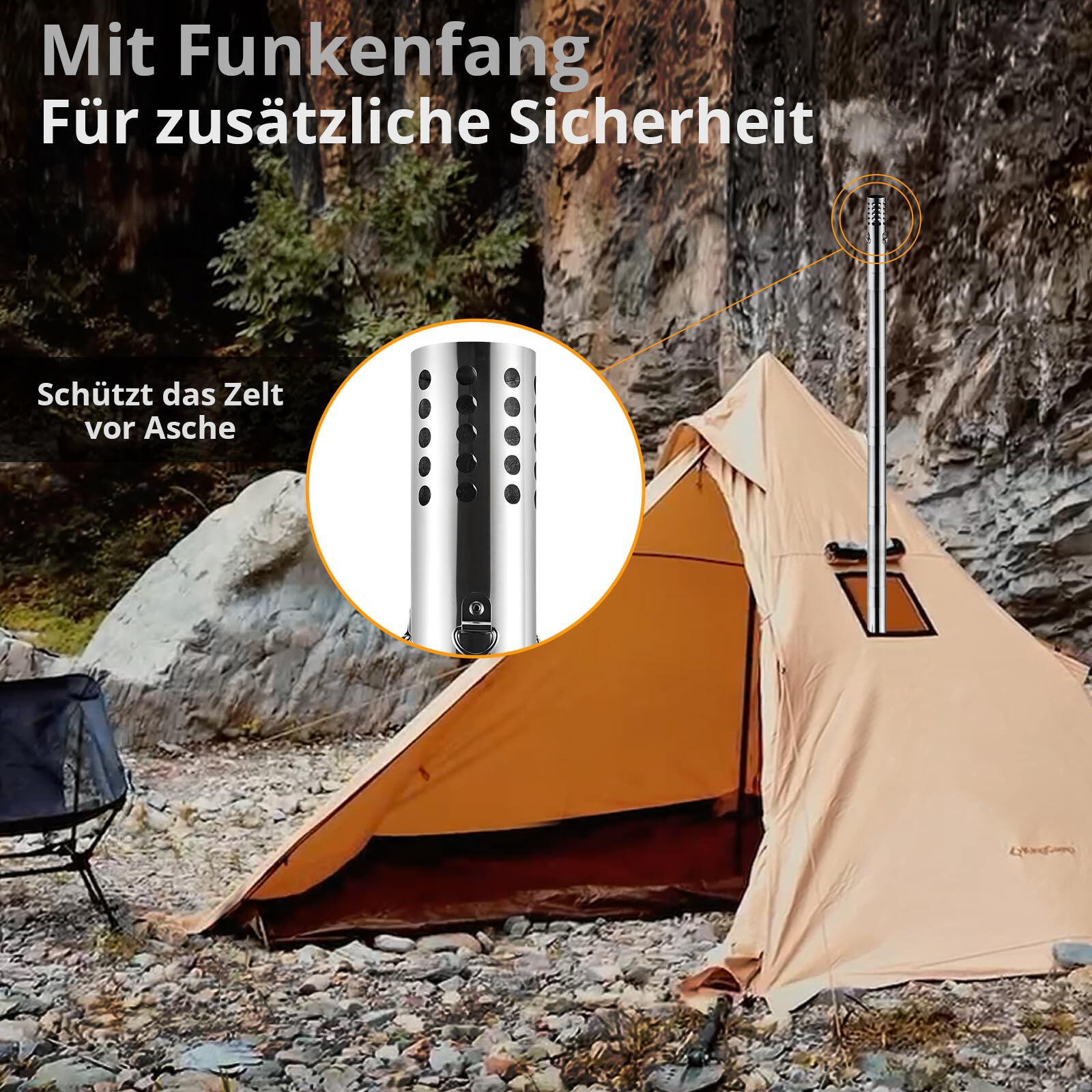 Tente Four Greenland L Outdoor Cuisine Mini Camping Cuisinière Chauffage Acier 6/7