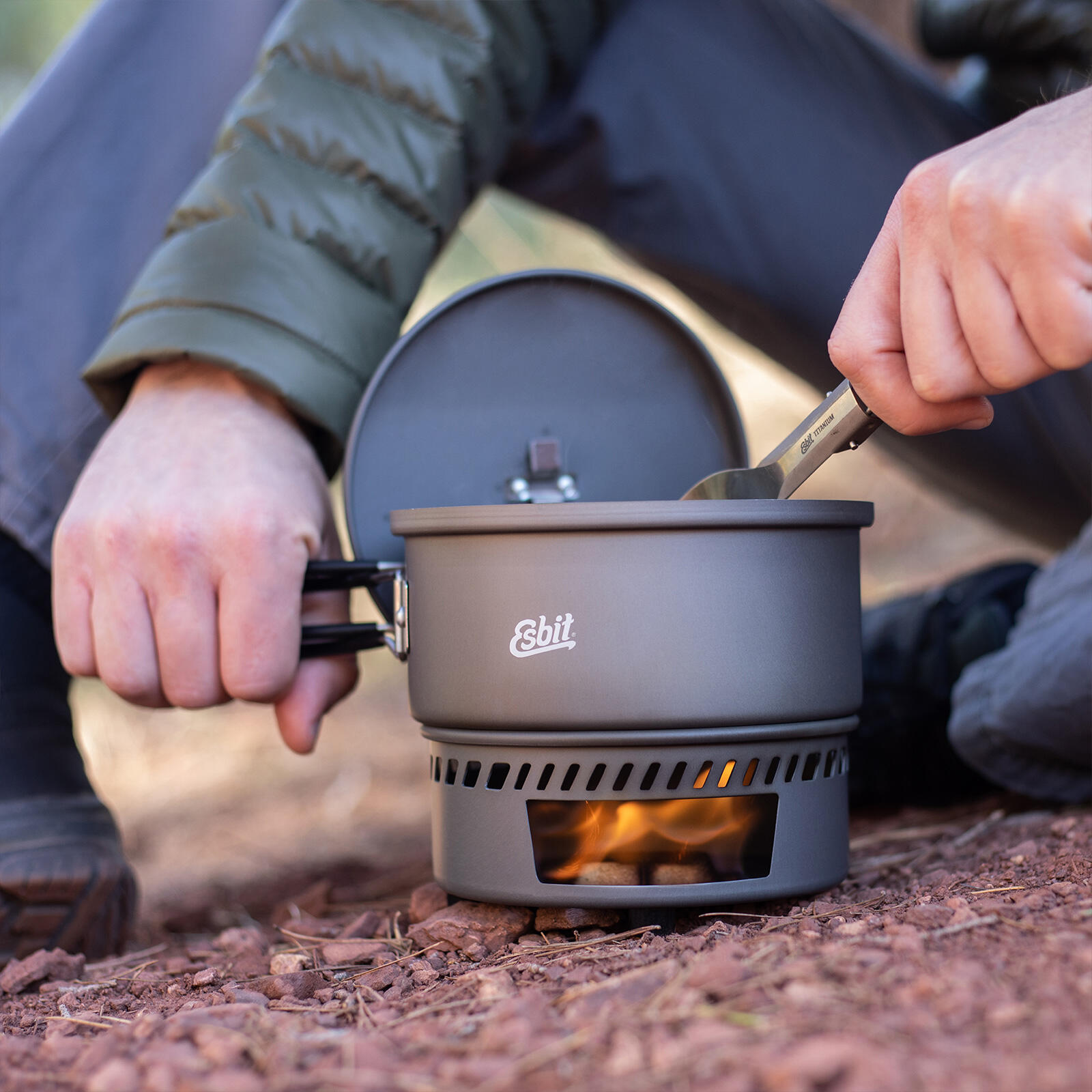 Set de cuisson à combustible sec 1 L Réchaud camping Outdoor Casserole Alu 7/7