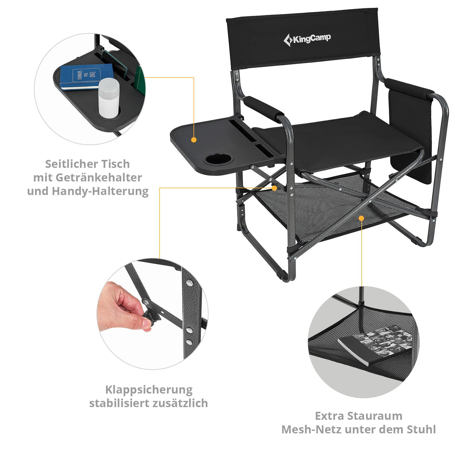 Régie Chaise Director Multi Camping pliante Accoudoir Table 6/7