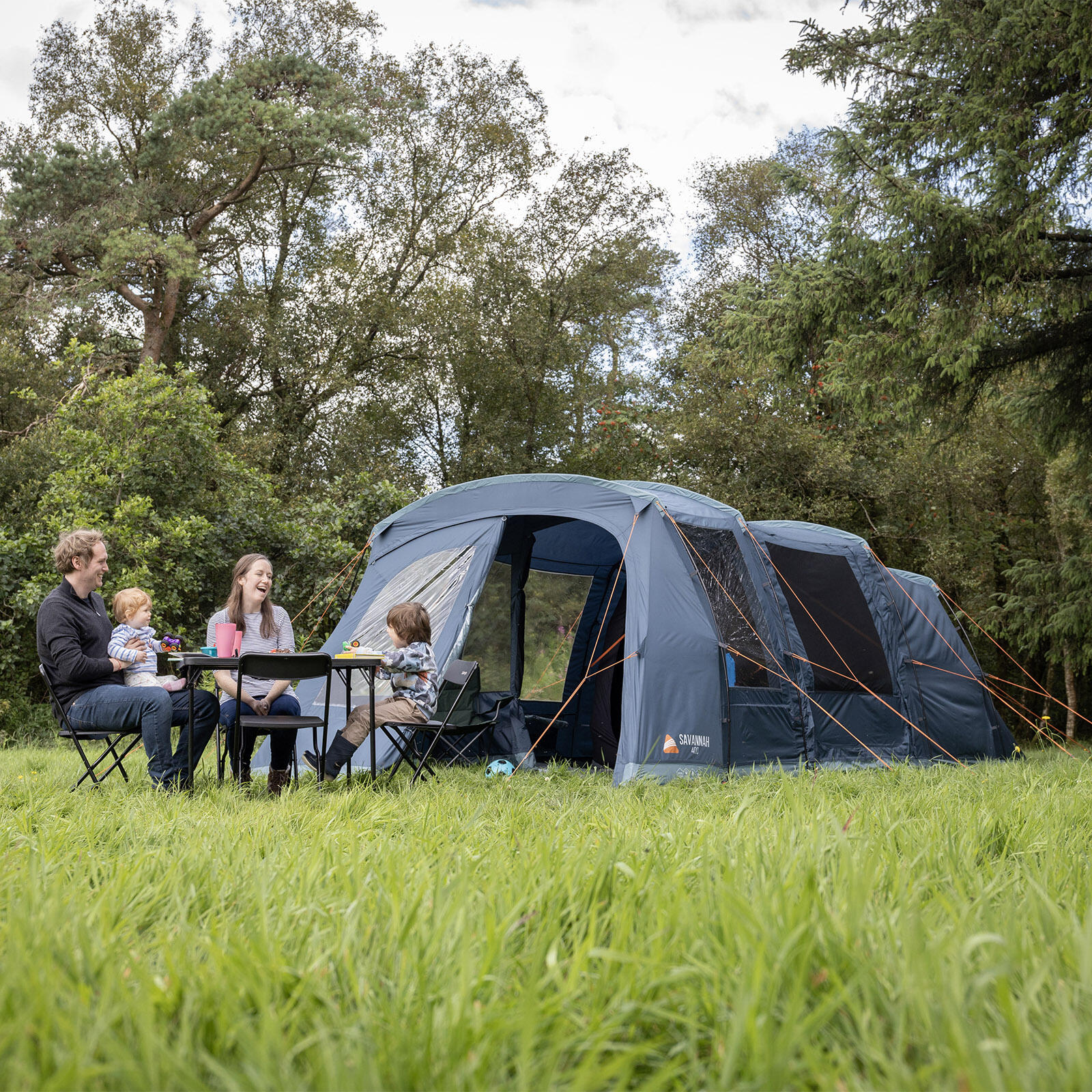 Tenda famiglia Savannah 400 Tenda gruppo campeggio 4 persone tunnel vestibolo 7/7