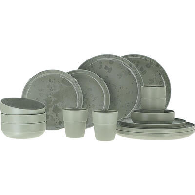 Melamine servies palma camping reis keramiek look 16 delig