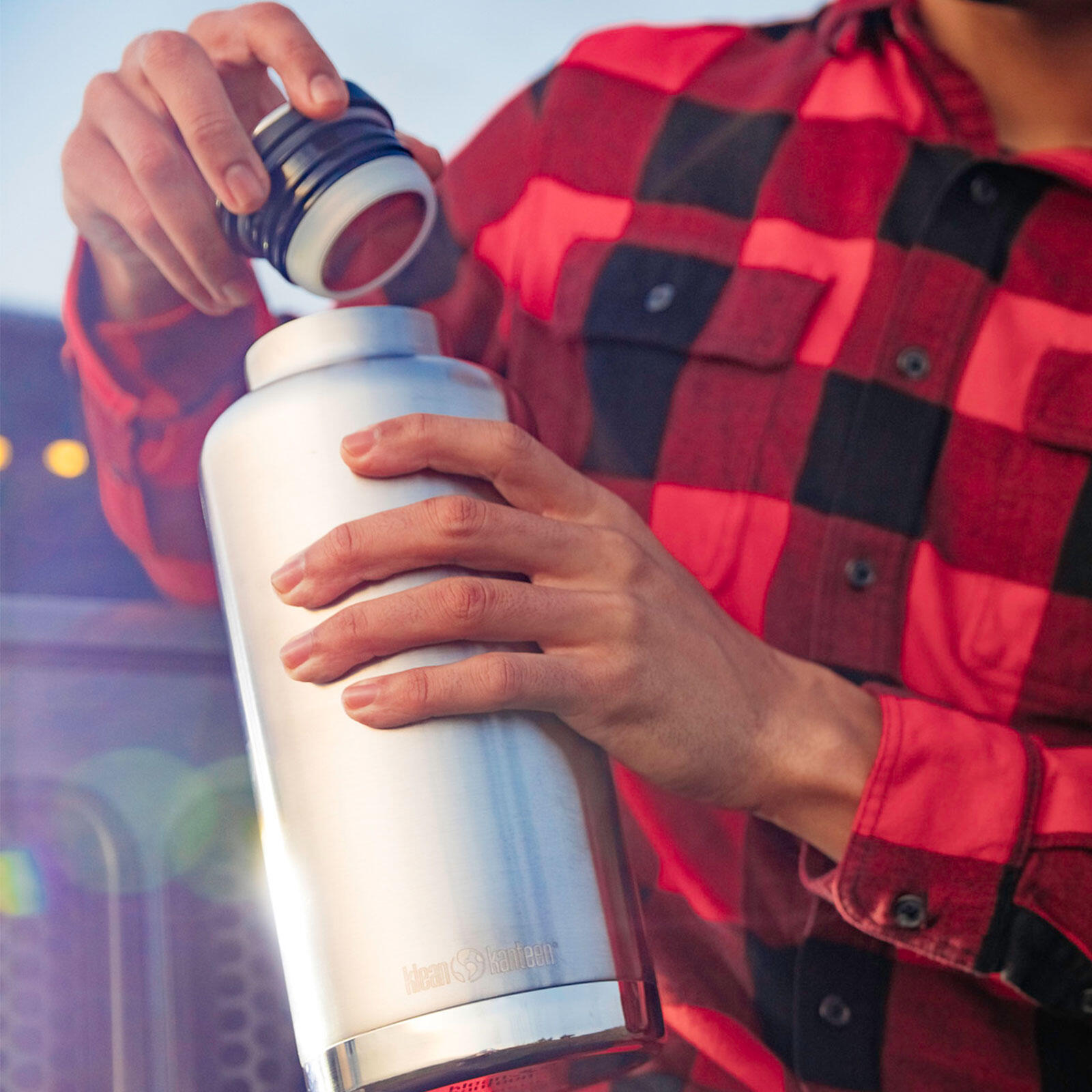 Klean Kanteen TKWide 64oz/1900ml - Loop Cap - Brushed Stainless 6/6