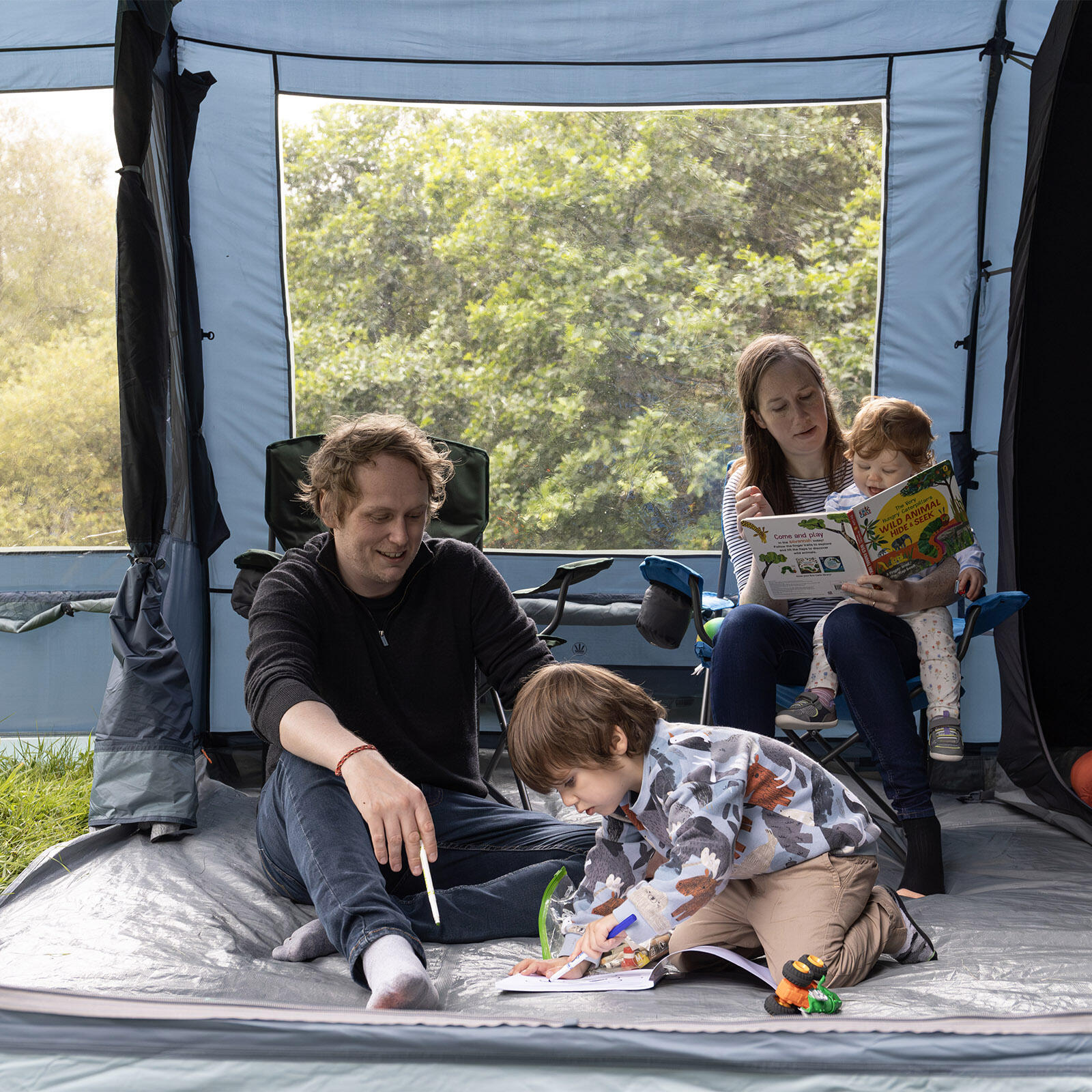 Tenda famiglia Savannah 400 Tenda gruppo campeggio 4 persone tunnel vestibolo 6/7
