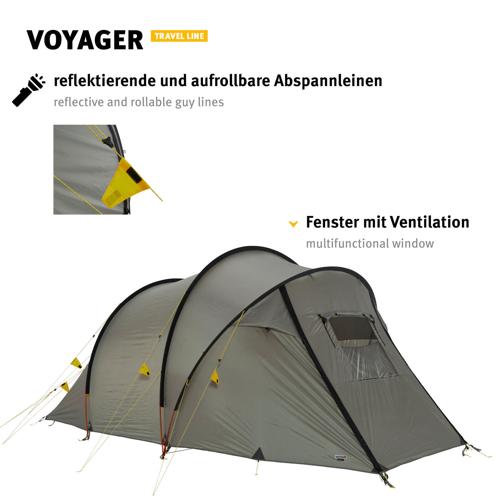 Tenda a tunnel Voyager 4 persone da Campeggio alluminio leggero 6.4kg 7/7