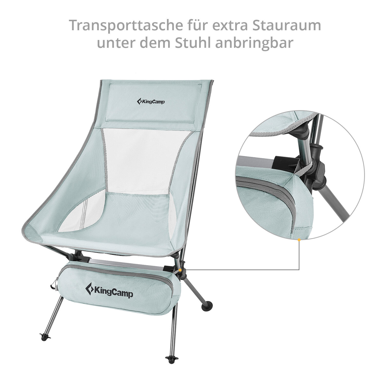 Sedia da Campeggio Logan pieghevole spiaggia Alluminio leggero 150 kg 7/7