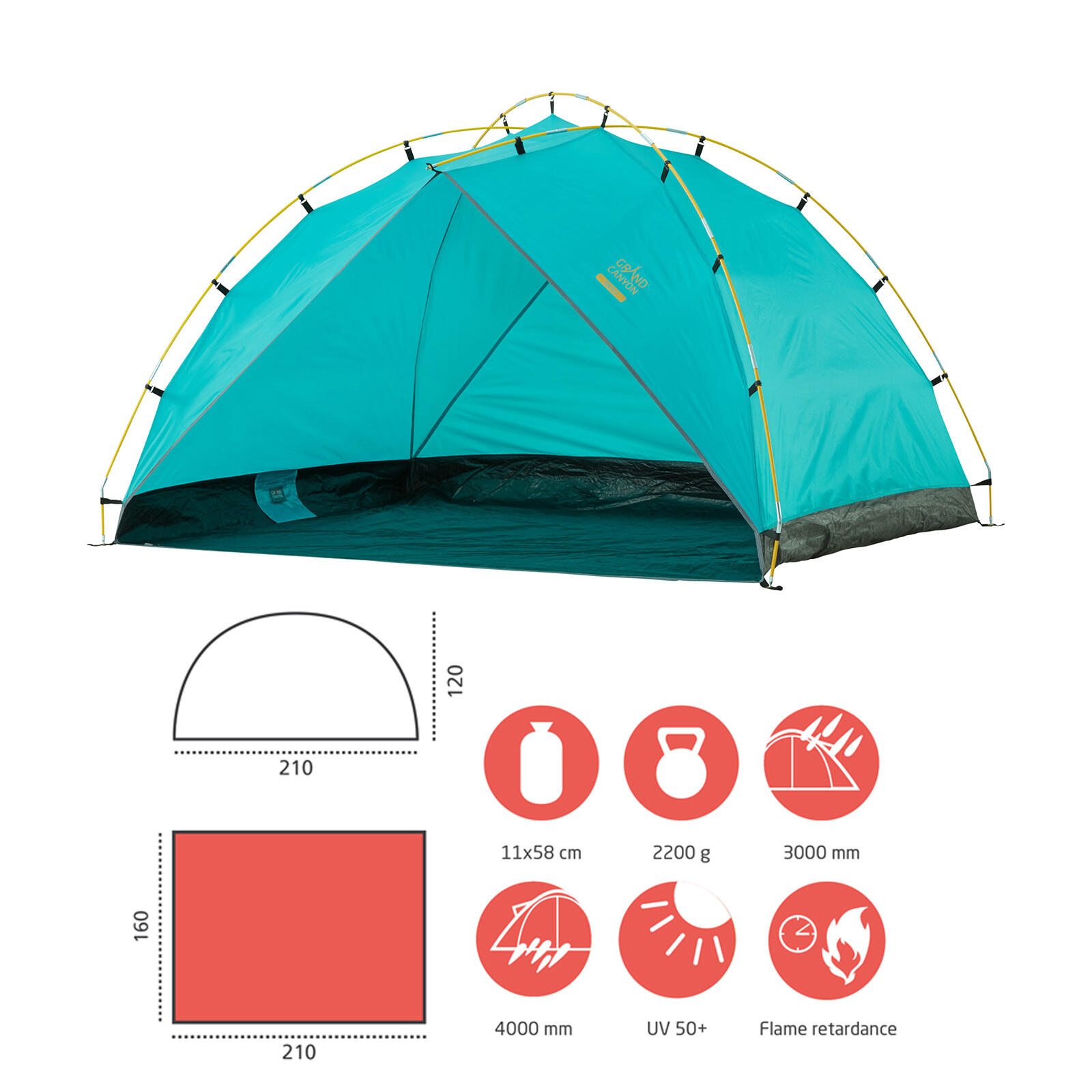 tente de plage Tonto 3 Tente vent pluie soleil UV protection 50 2/7