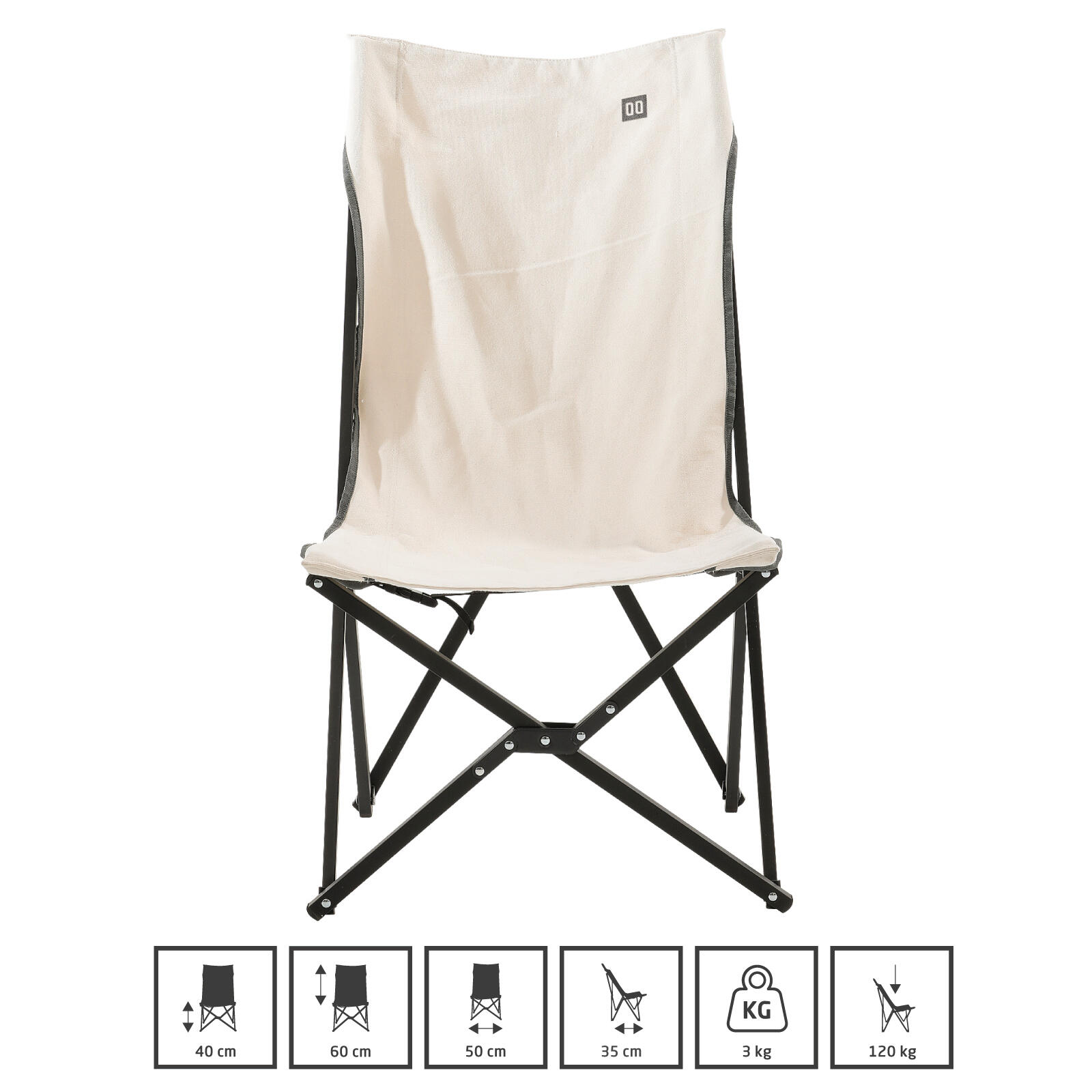 Vlinderstoel Rune camping lounge klapstoel katoen canvas 2/7