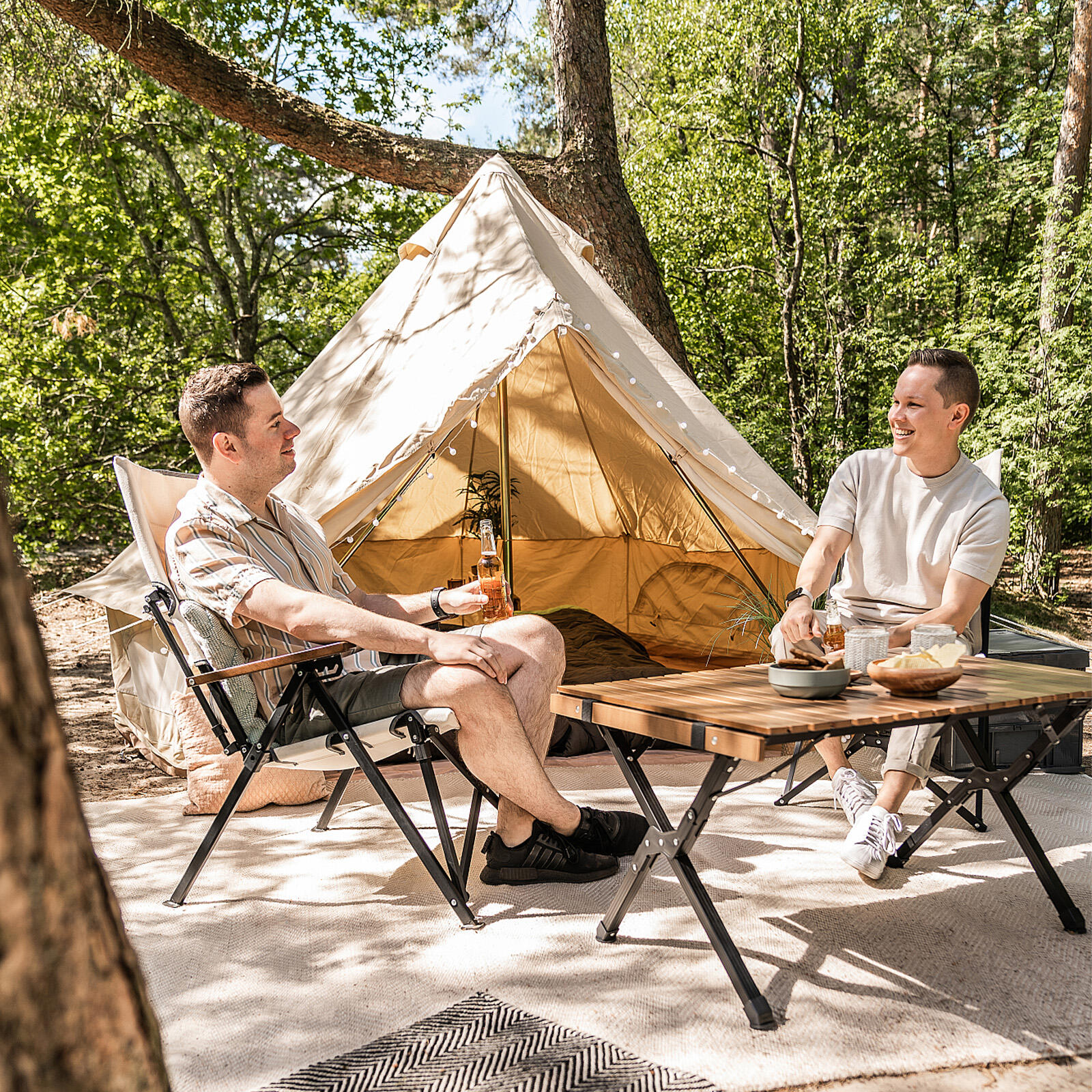 Vlinderstoel Rune camping lounge klapstoel katoen canvas 6/7