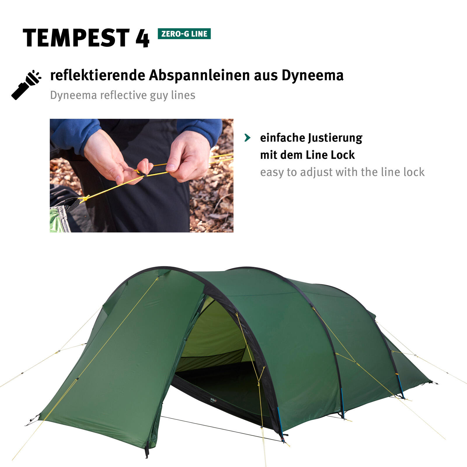 Trekkingzelt Tempest 4 Personen Tunnelzelt Camping Familien Zelt 3,25 kg 6/7