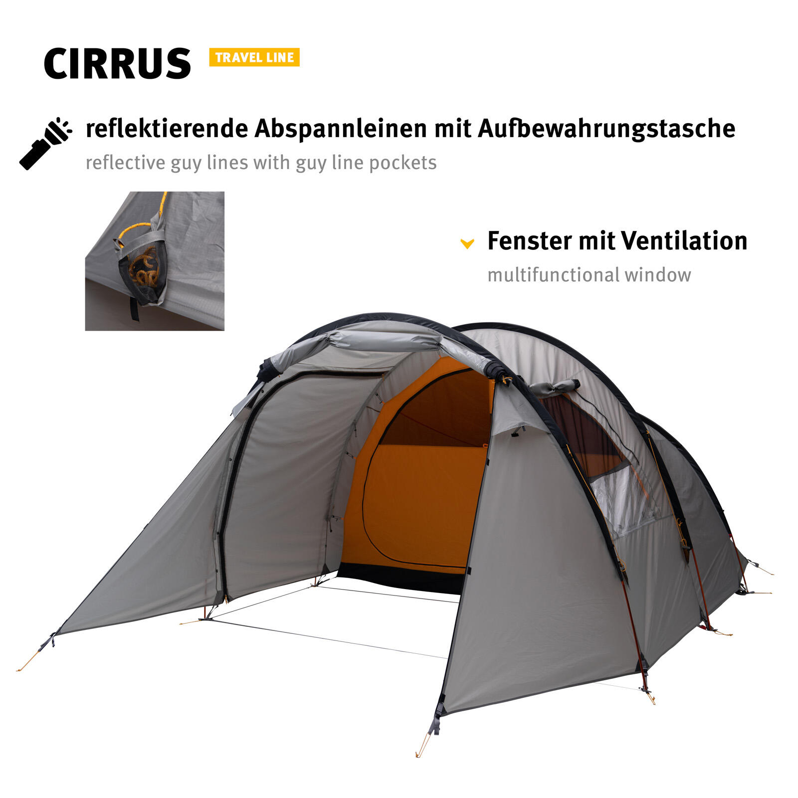 Tunnelzelt Cirrus 4-6 Personen Campingzelt Familienzelt Groß Vorraum Alu 7/7
