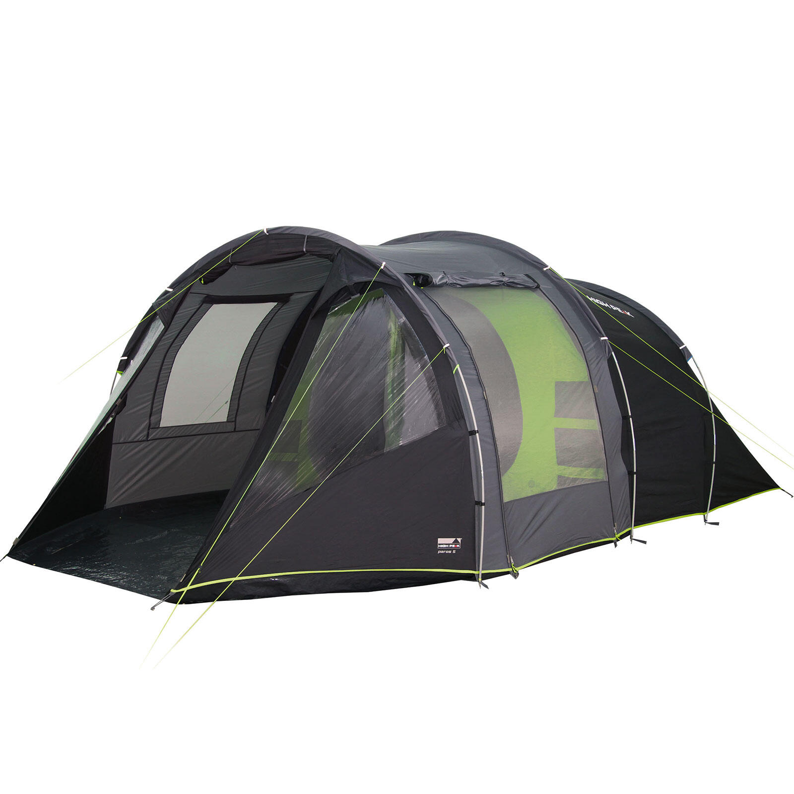 Tente tunnel Paros 5 personnes Camping familiale 2 cabines vestibule 3/7