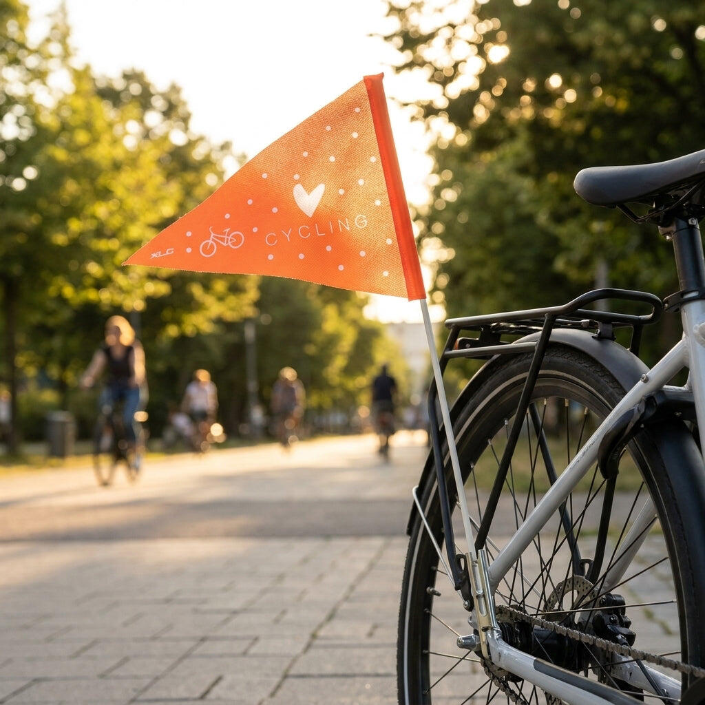 XLC Sicherheitswimpel SF-C01 zweiteilig, weiß/orange, "Love Cycling"' 2/3