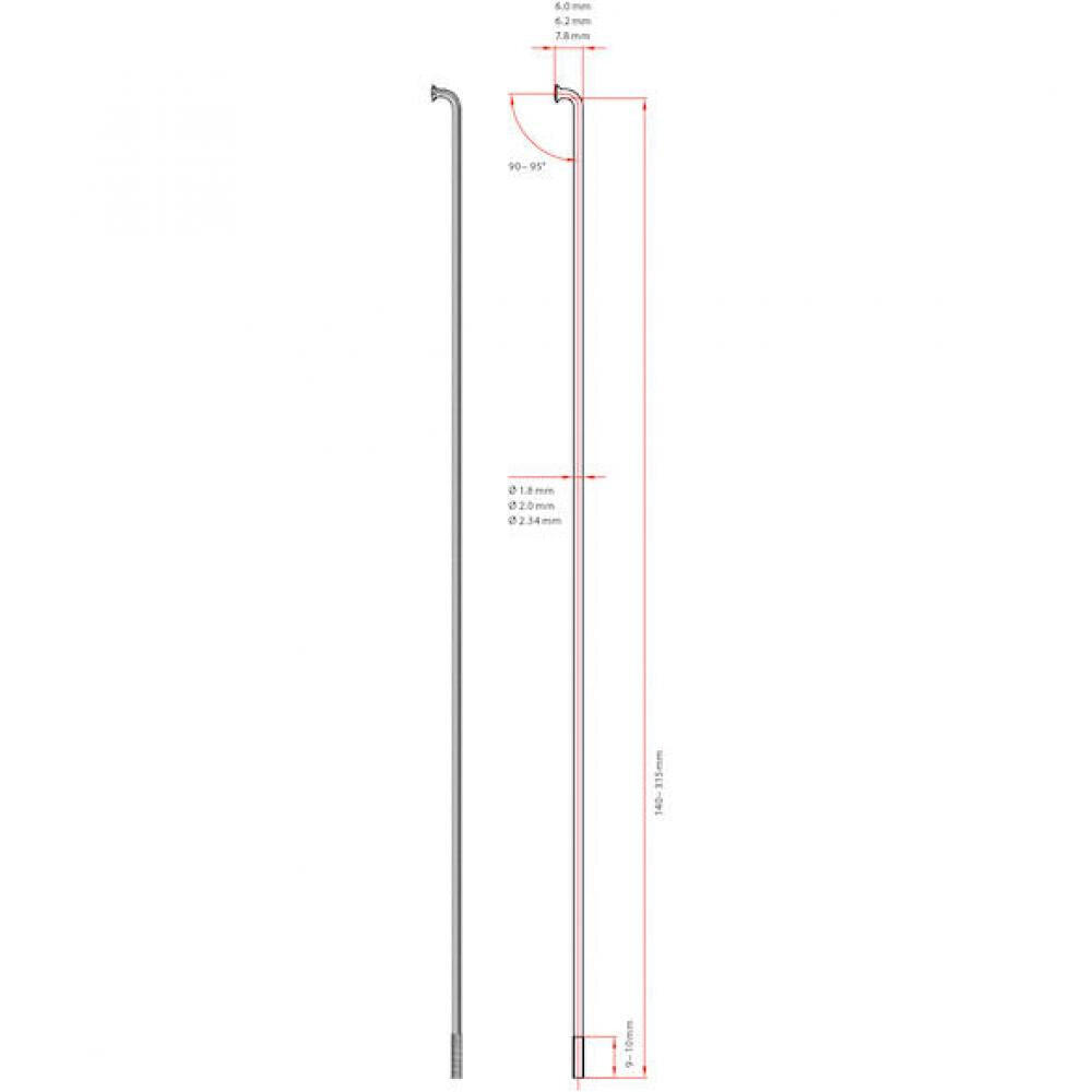 DT Swiss Speiche Champion 1,8 VE100 silber 258 mm - robuste Laufrad-Speiche f... 2/3