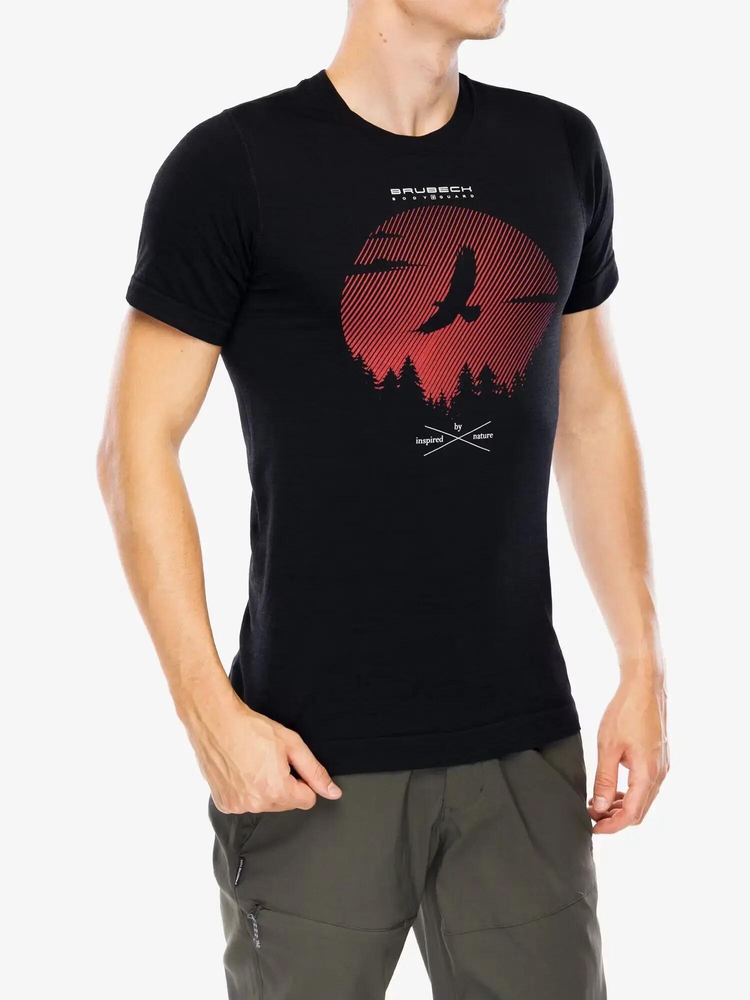 Koszulka męska z krótkim rękawem wełniana Brubeck OUTDOOR WOOL PRO 5/7