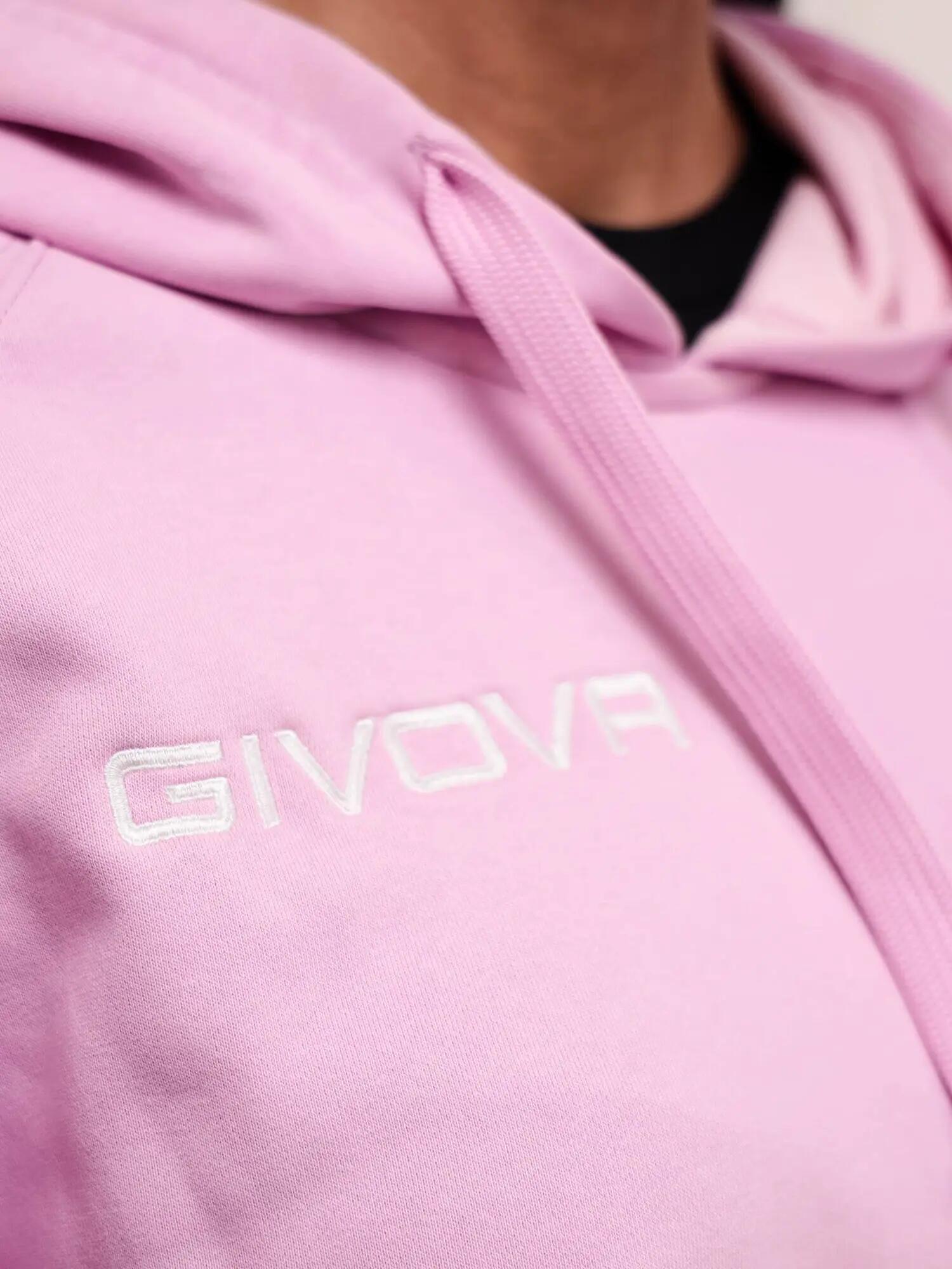 Felpa con cappuccio uomo ( fleece) givova rosa chiaro 3/5
