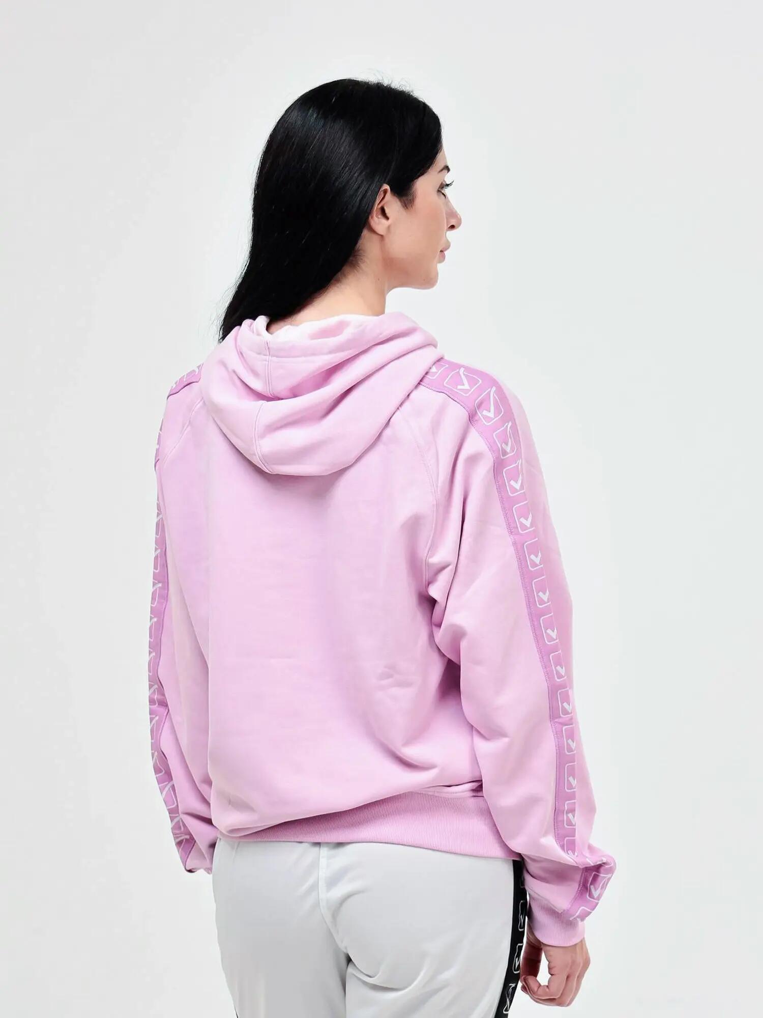 Felpa con cappuccio uomo ( fleece) givova rosa chiaro 5/5