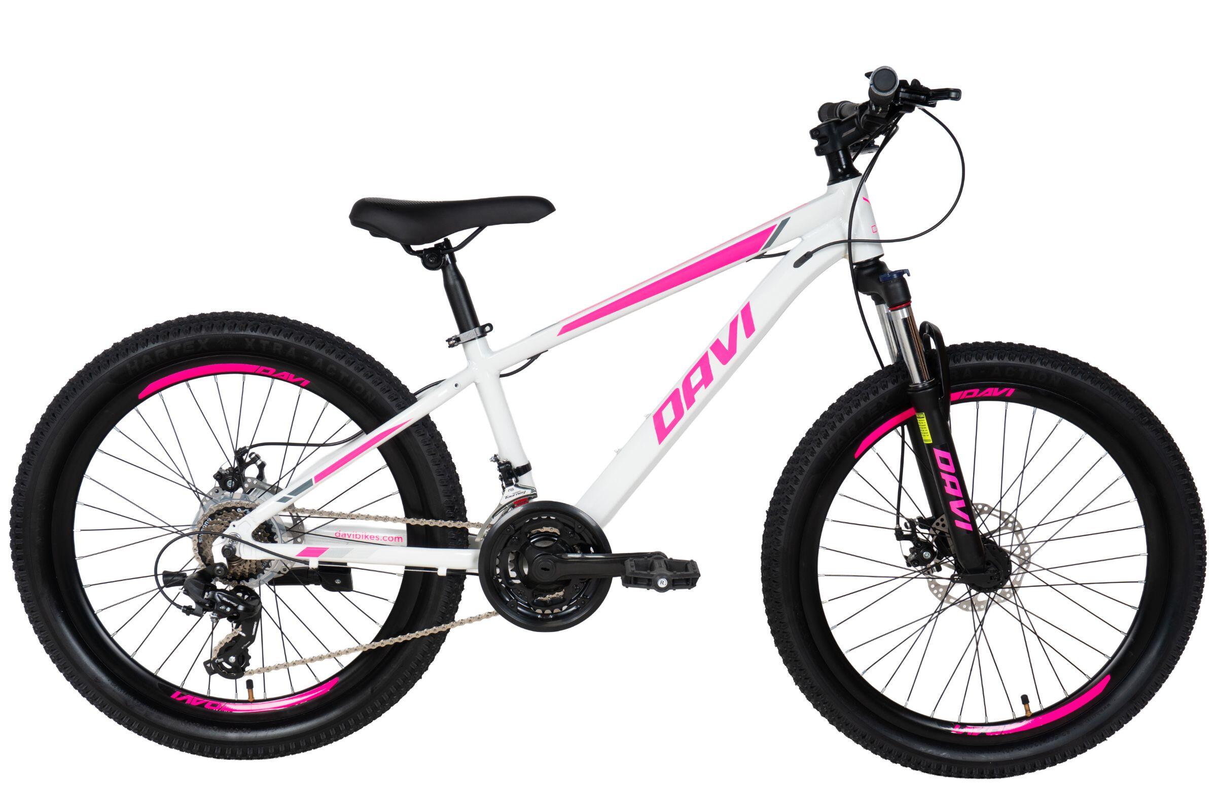 Vélo enfant 24″ Davi Bella Pro aluminium 21 vitesses 130-160 blanc/rose 2/7